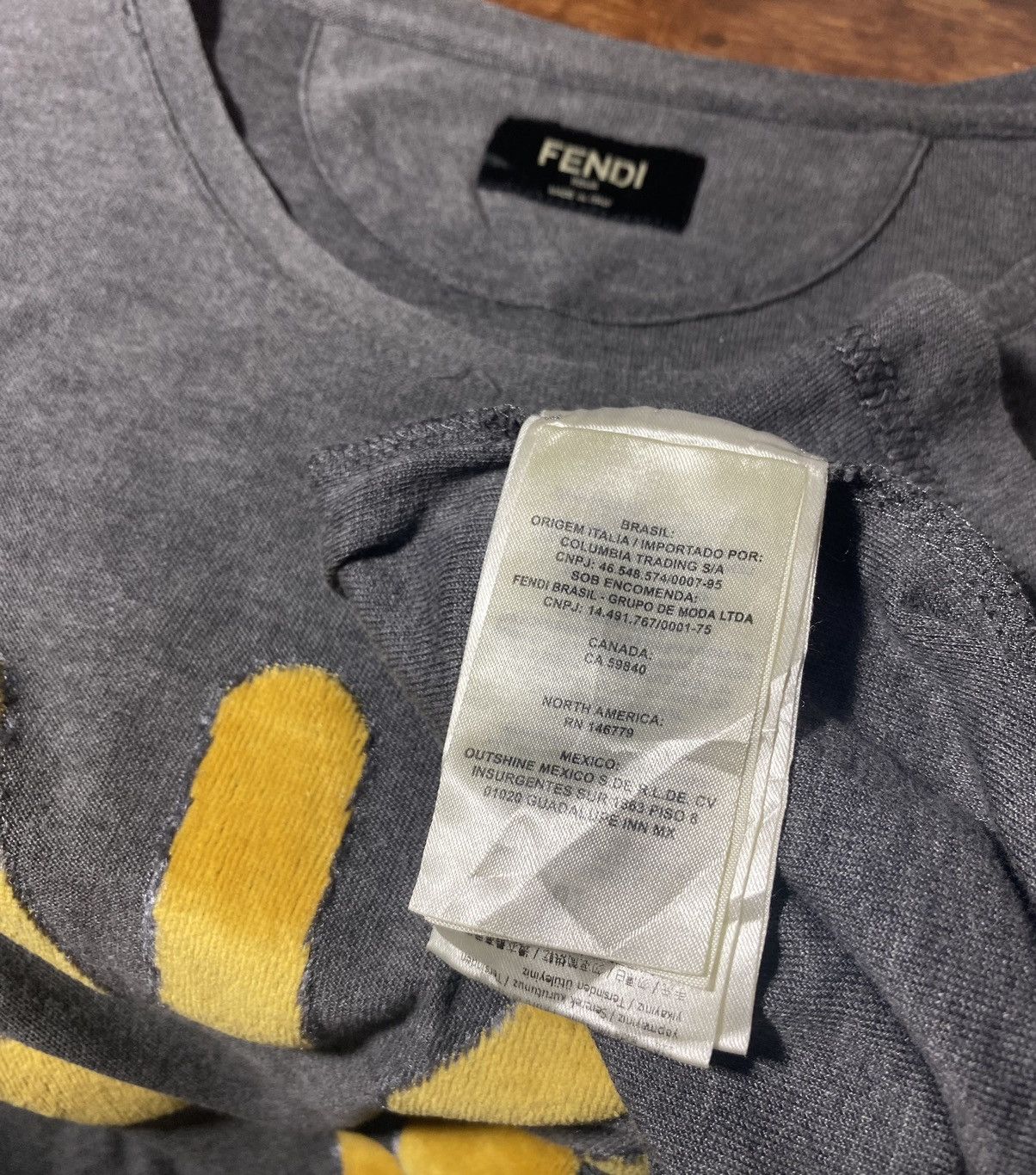 Fendi Fendi Faces T-shirt in Grigio Melangegiallo Size US M / EU 48-50 / 2 - 7 Thumbnail