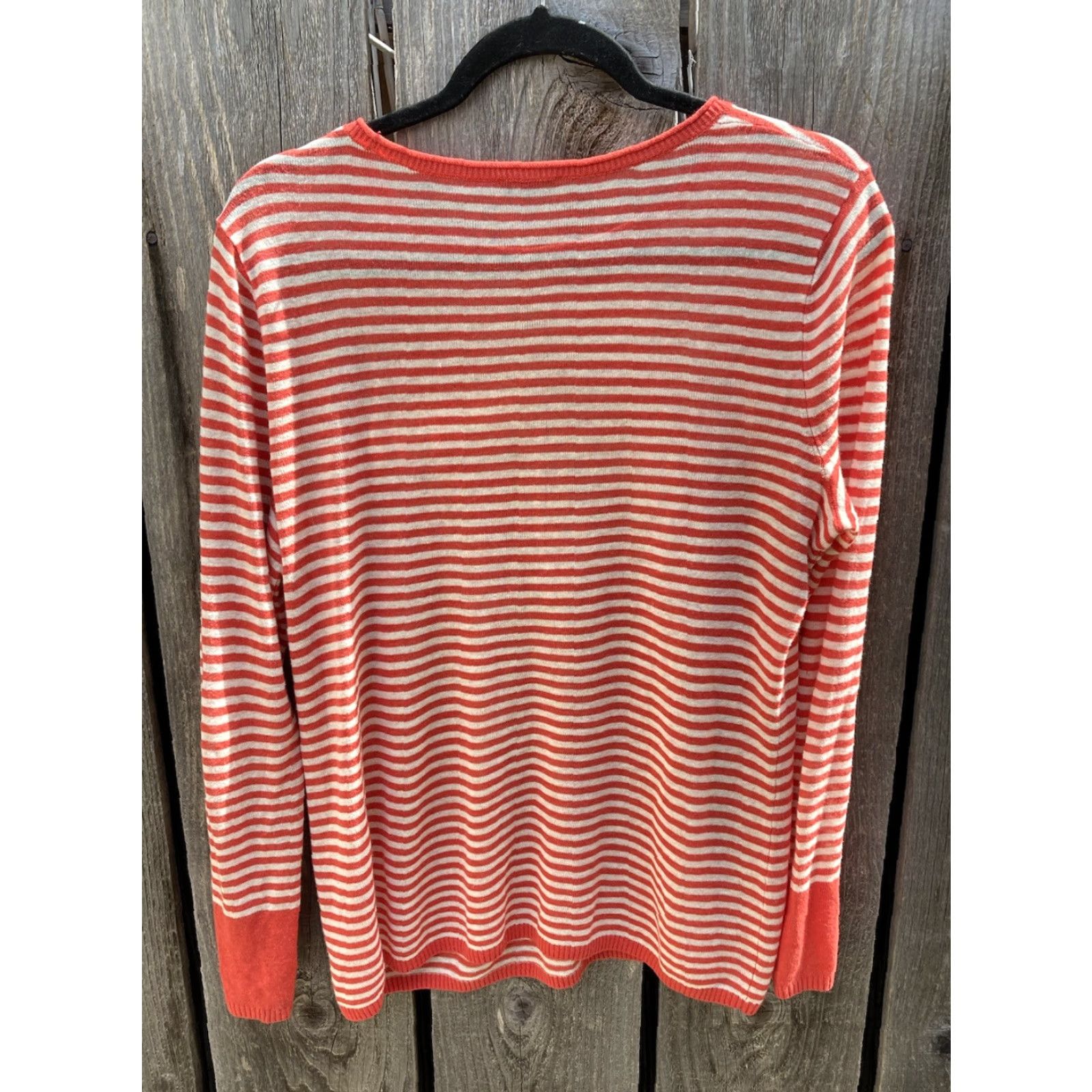 Talbots VINTAGE Women's Talbots Sweater Orange Striped NO TAGS Crew Vibrant Fall Linen Light Size XL / US 12-14 / IT 48-50 - 6 Thumbnail