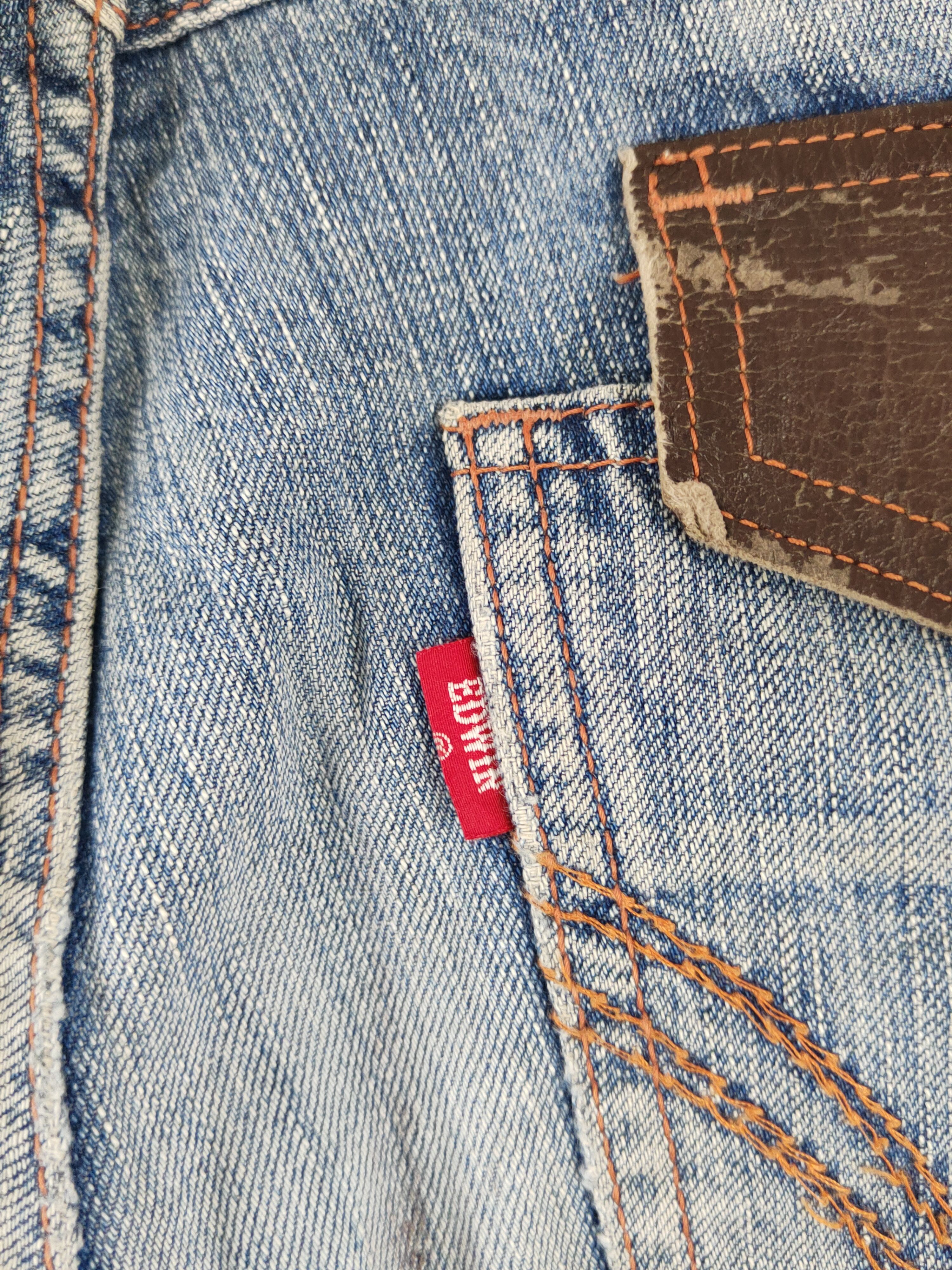 Edwin Edwin 503 Blue Distressed Ripped denim Jeans #W1876 Size US 35 - 10 Thumbnail