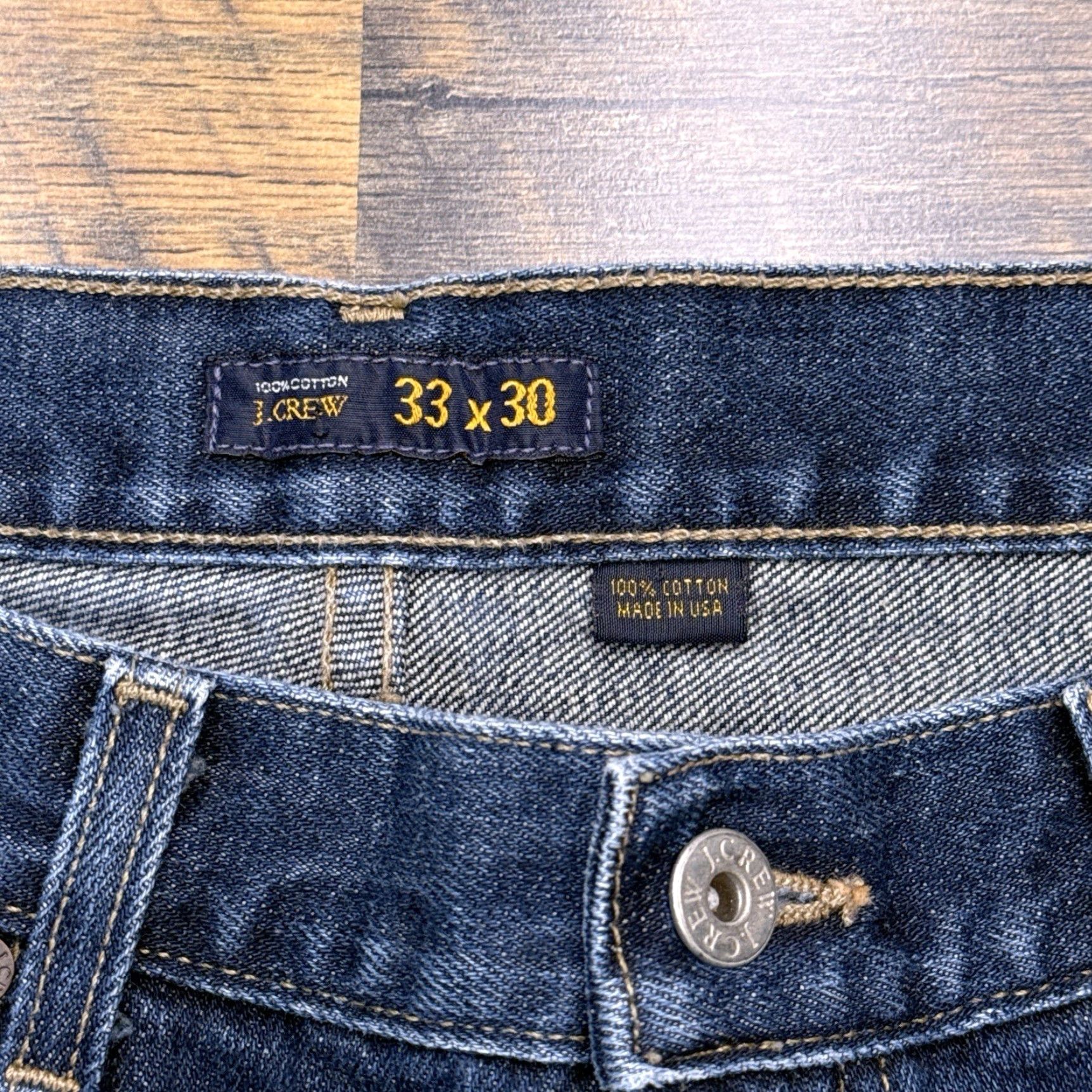 J.Crew VINTAGE J.CREW Jeans 33x30 Mid Rise Relaxed Fit Button Zip Cotton Denim 5-Pocket Blue USA 60737 Mens Size US 33 - 2 Thumbnail
