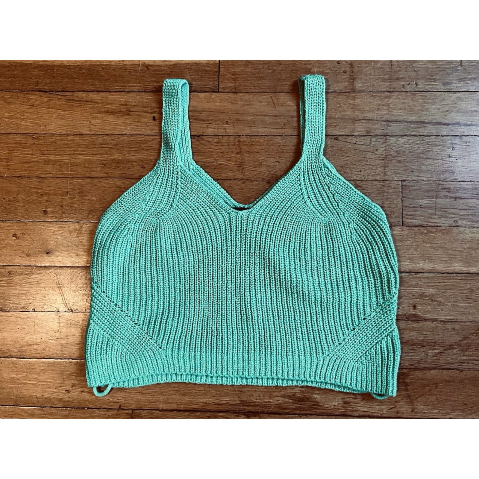 Vintage Vera Moda Knit Crop Tank Top Women’s S Green Shirt Adult Womens Tank Size S / US 4 / IT 40 - 2 Thumbnail