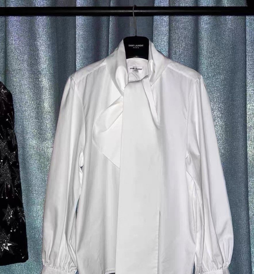 Saint Laurent Paris Saint Laurent Large Bow Shirt Size US XXS / EU 40 - 1 Thumbnail