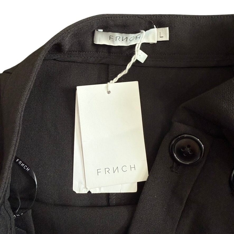 FRNCH FRNCH Front Button Midi Bodycon Skirt in Black, Size L Size 34" / US 12 / IT 48 - 2 Thumbnail