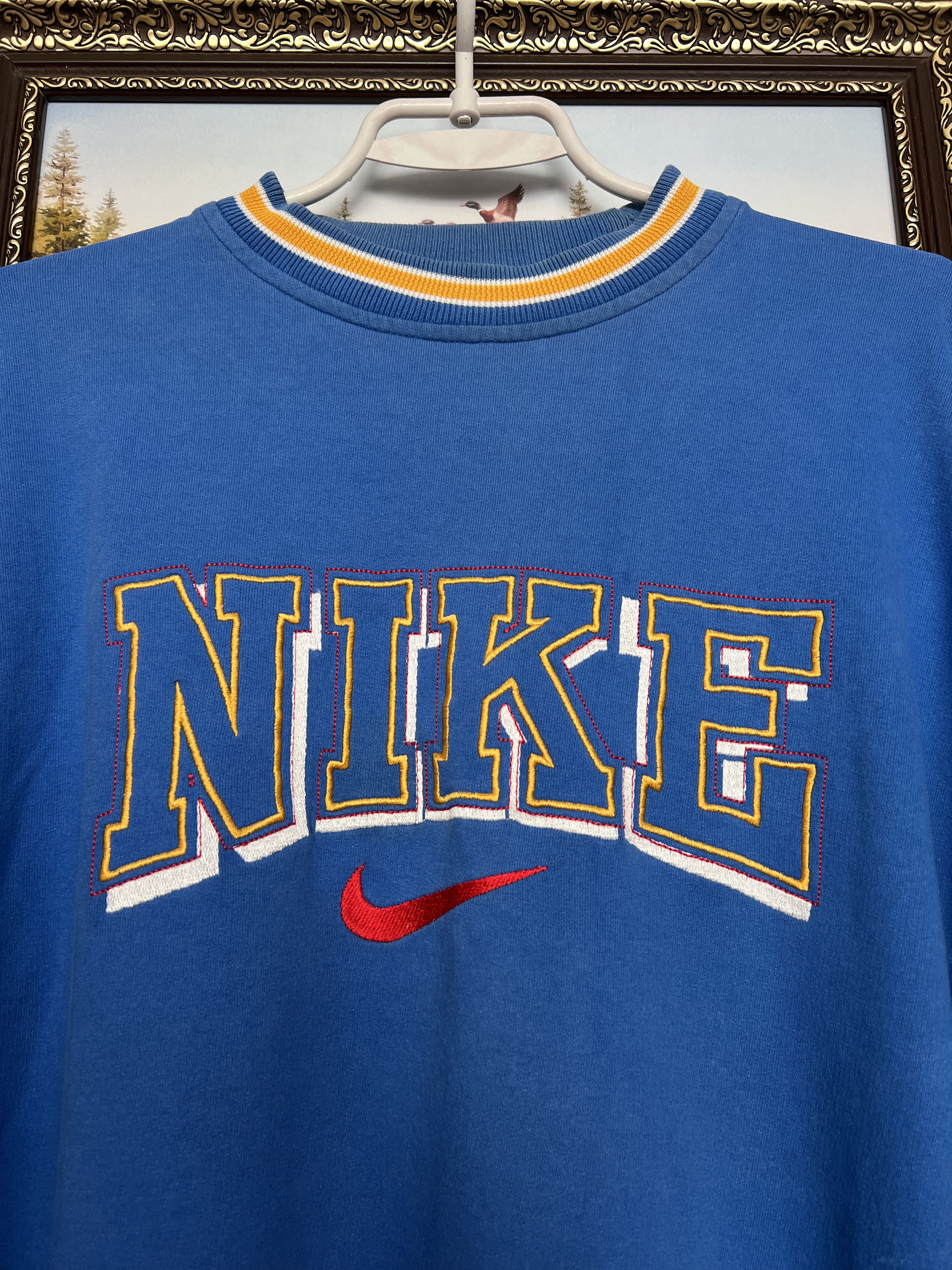 Nike Vintage Sweatshirt Big Logo Swoosh Mens Spell Out Crewneck Size US L / EU 52-54 / 3 - 3 Thumbnail
