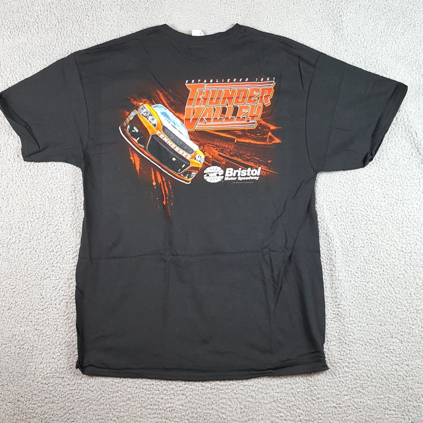 Delta VINTAGE NASCAR Bristol Thunder Valley Shirt Adult XL Black T Shirt 90s Retro Car Racing Delta Embroidered Logo Mens Size US XL / EU 56 / 4 - 3 Thumbnail