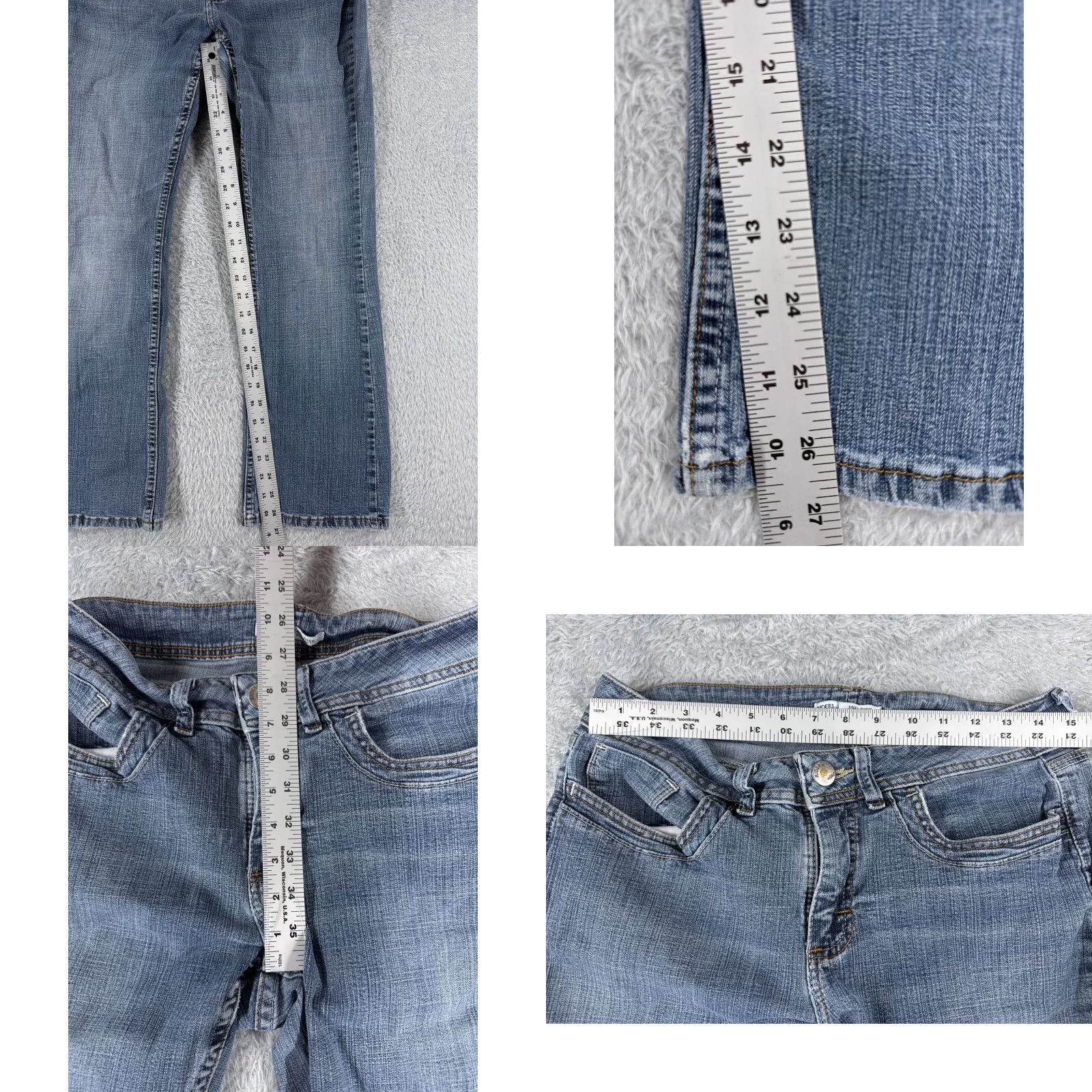 Lee Lee Women's Blue Denim Bootcut Pants 10P Regular Fit Low Rise Stretch Casual Jeans Size 32" / US 10 / IT 46 - 8 Thumbnail