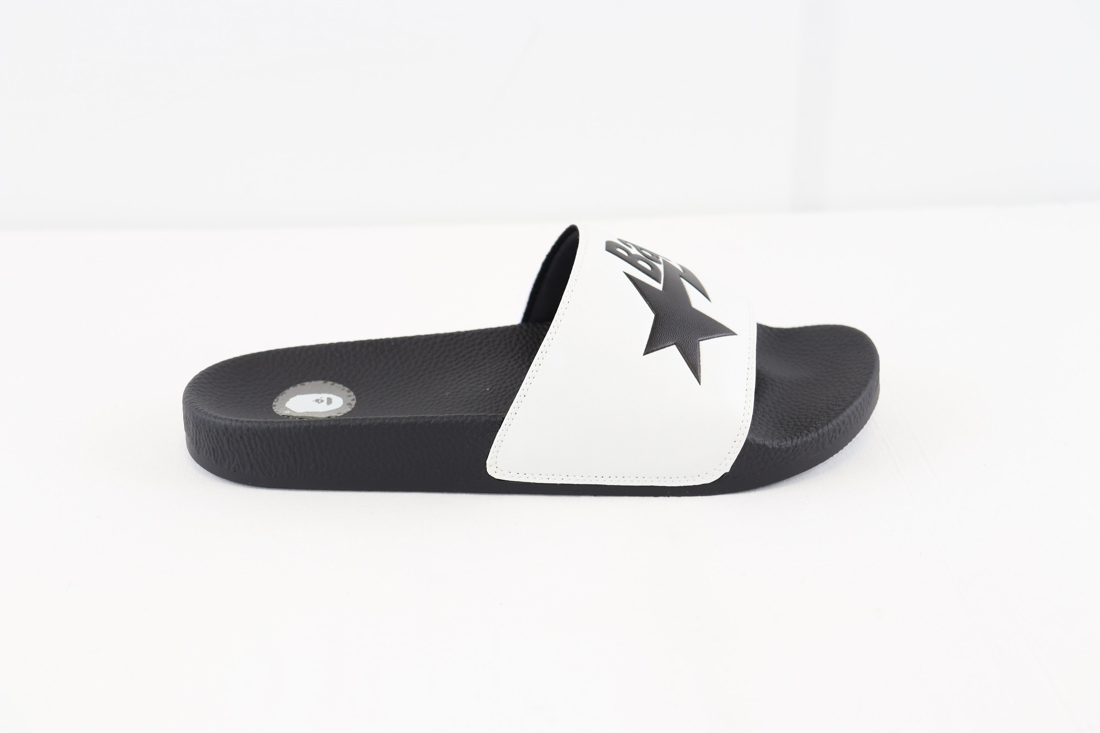 Bape o1rshd1 Bapesta Slides Sandals in Black White Size US 9 / EU 42 - 5 Thumbnail
