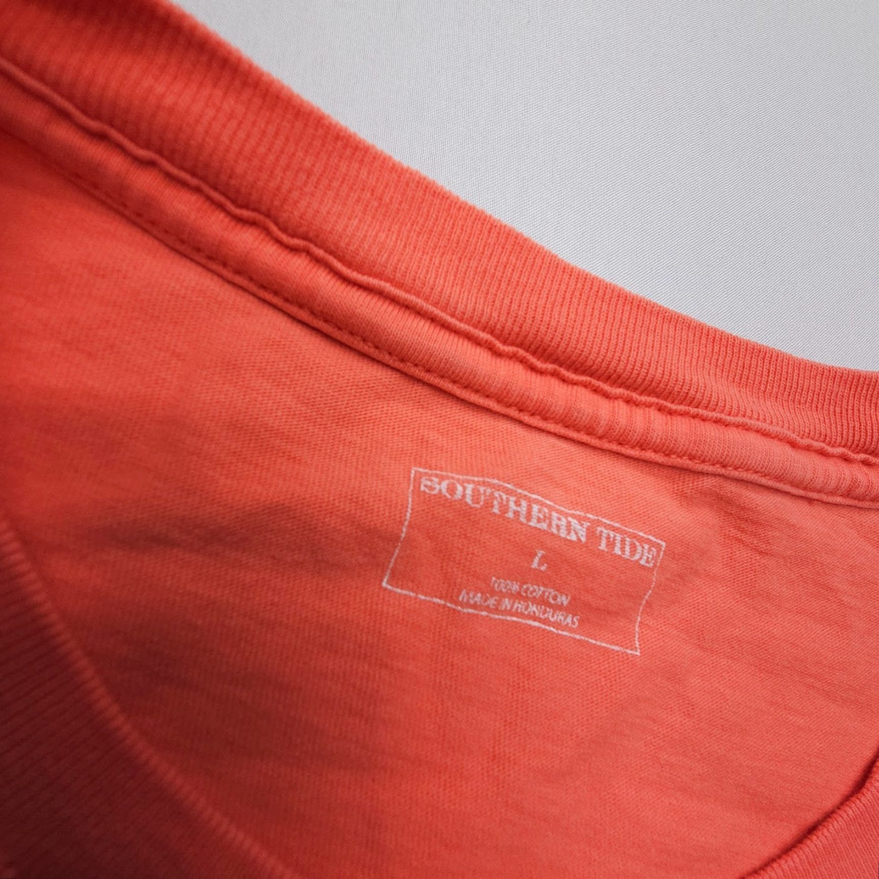 Southern Tide Southern Tide The Skipjack Long Sleeve Tee Mens L Orange / Red Fish Logo Crew Neck Cotton Knit All Seasons Outdoor Shirt Shirt Mens Size US L / EU 52-54 / 3 - 6 Thumbnail
