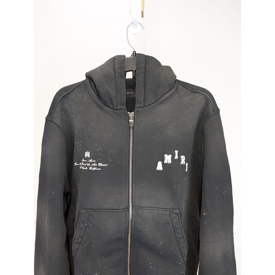 Amiri o1rshd1 Vintage Collegiate Zip Hoodie in Black Size US M / EU 48-50 / 2 - 4 Thumbnail