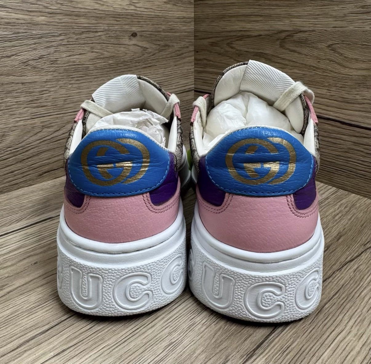 Gucci Gucci Chunky B Pink-Brown Cookie Sneakers J41 Size US 5 / IT 35 - 4 Thumbnail