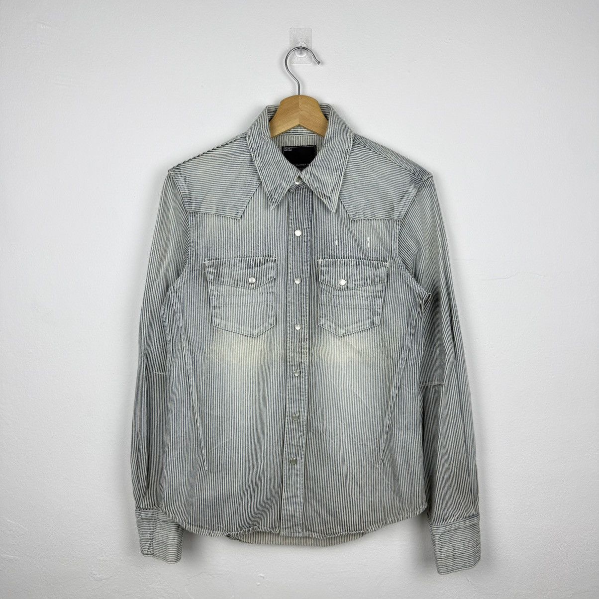 Number (N)ine Number (N)ine SS09 Blue Ombre Check Rayon Shirt