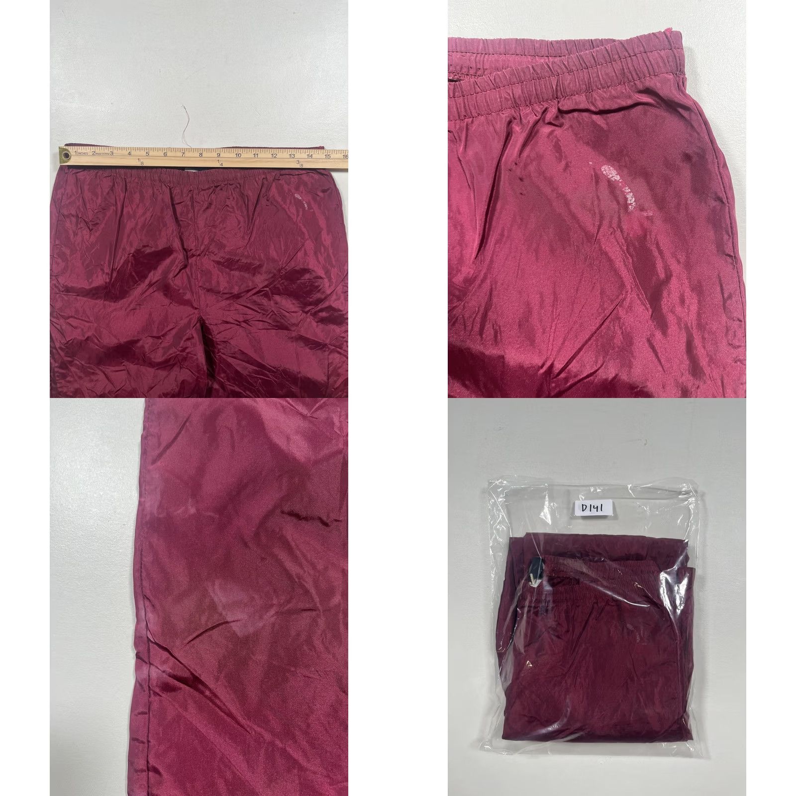 Nike VINTAGE Nike Track Pants Mens Small Red Elastic Waist Zip Ankles Athletic Size US 29 - 8 Thumbnail