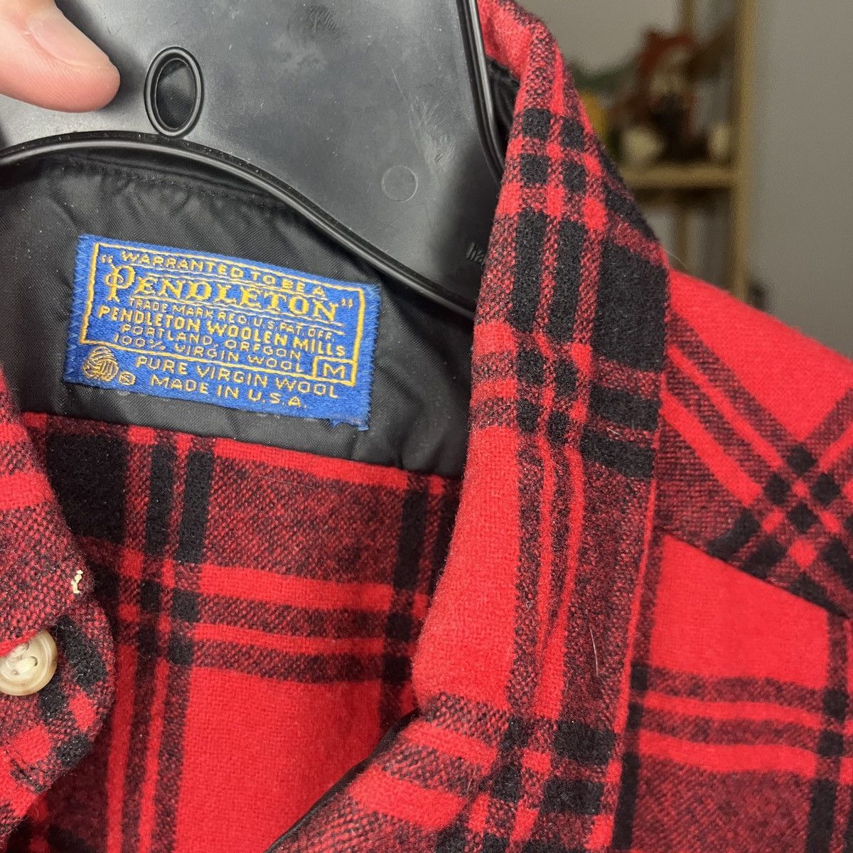 Pendleton Pendleton Wool Plaid Flannel Size Medium Red Black Size US M / EU 48-50 / 2 - 2 Thumbnail