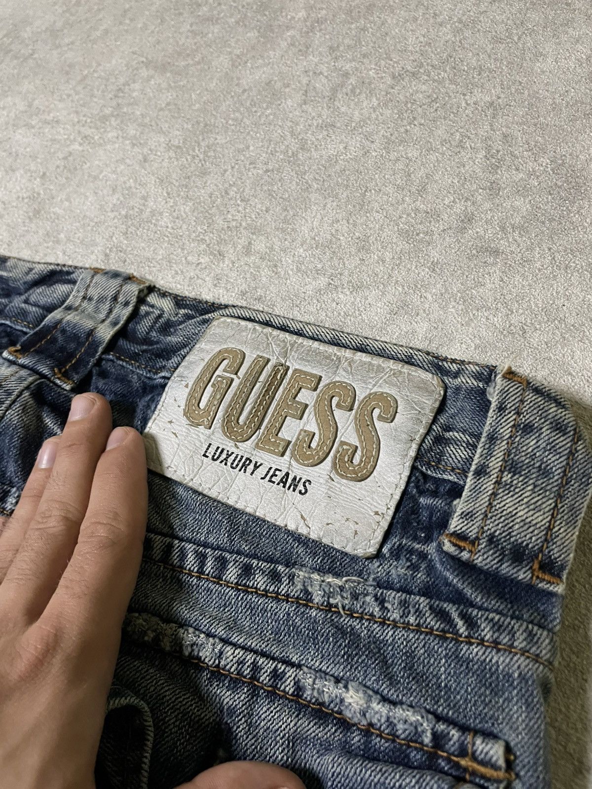 Guess IfSixWasNine Skull USA 99’ LGB Distressed LUXURU GUESS jeans Size US 31 - 20 Thumbnail