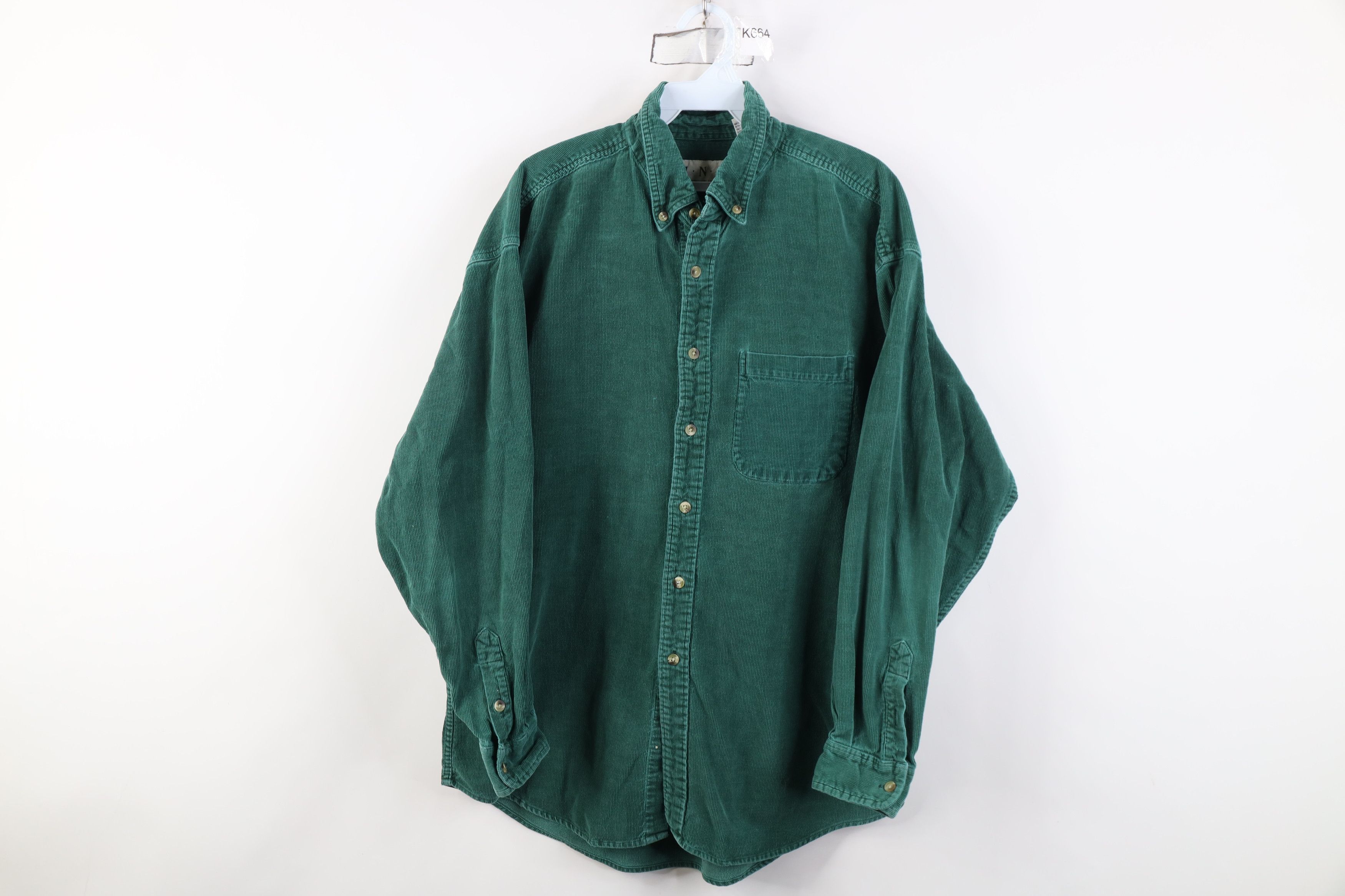 Vintage Vintage 90s Streetwear Corduroy Collared Button Down Shirt Size US L / EU 52-54 / 3 - 1 Thumbnail