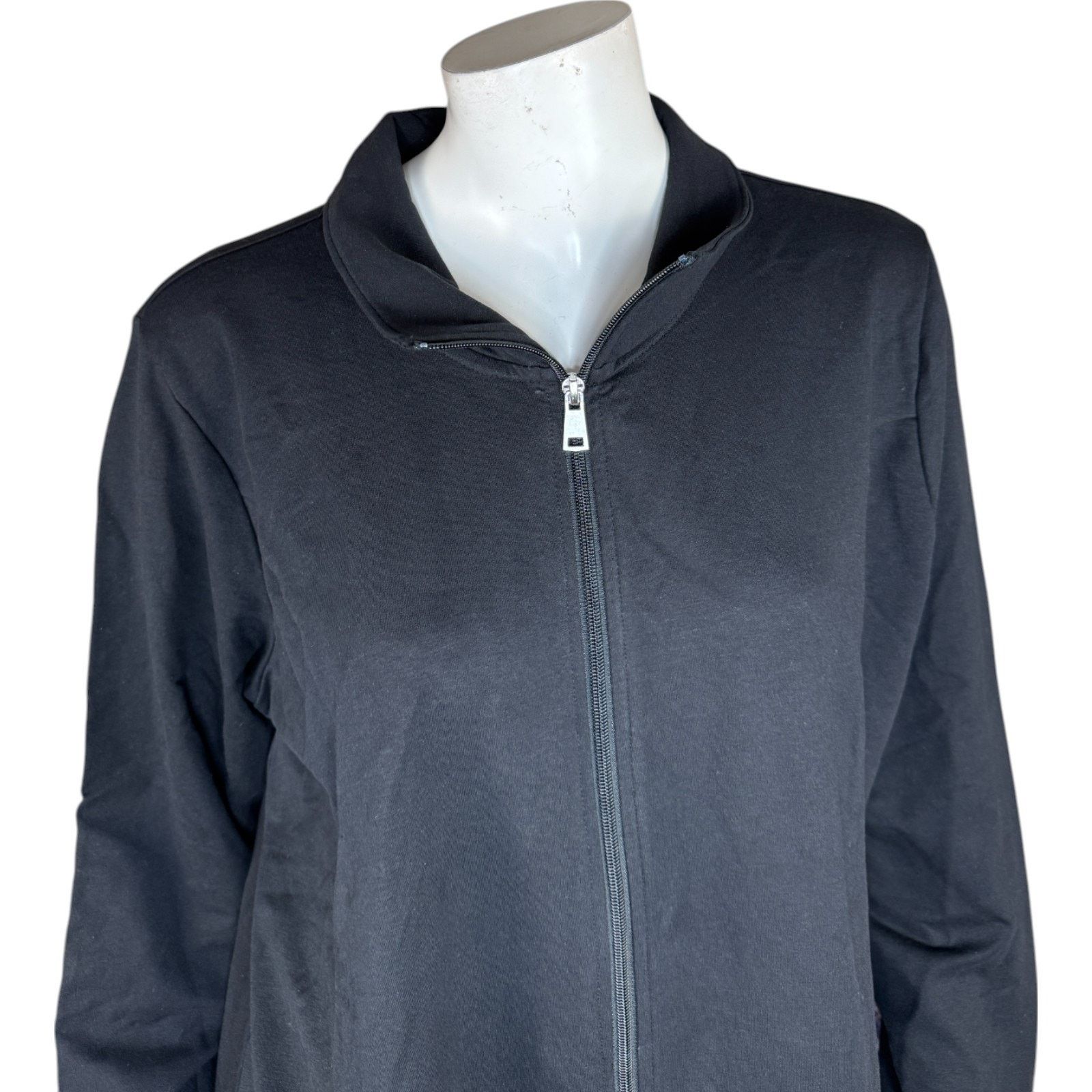 Denim & Co. Denim & Co. EasyWear French Terry Tunic Jacket Black LP Size L / US 10 / IT 46 - 7 Thumbnail