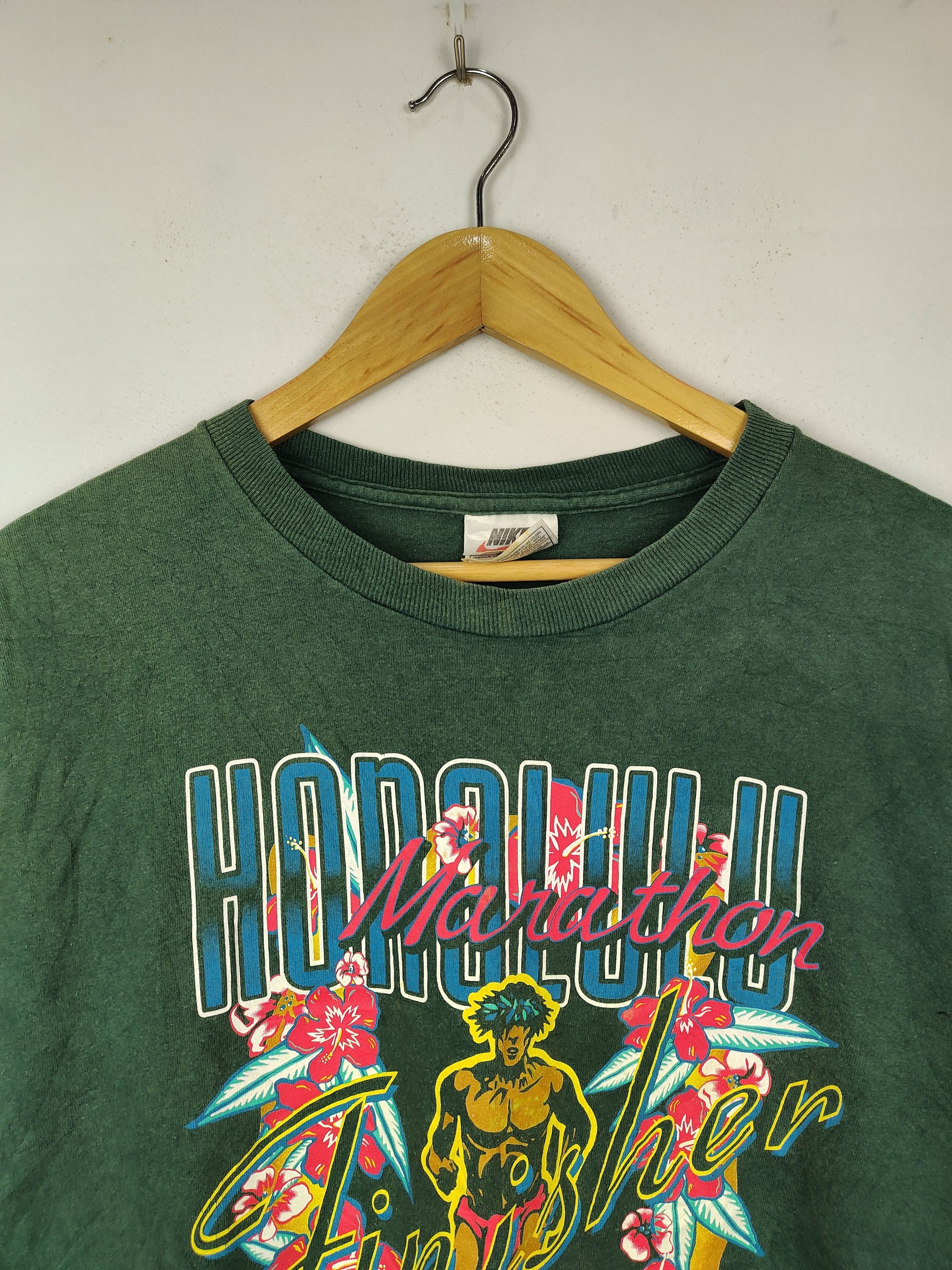 Nike Vintage 1995 Nike Marathon Honolulu Hawaii Shirt Size US M / EU 48-50 / 2 - 2 Thumbnail