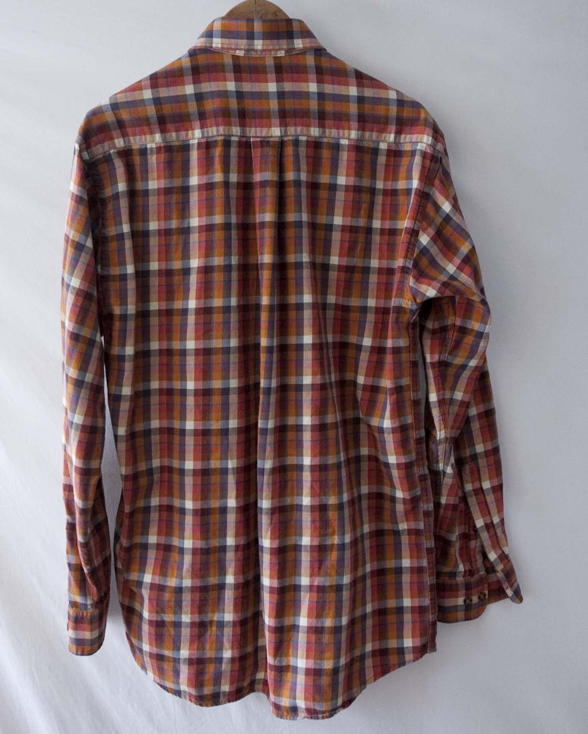Viyella Viyella Shirt Flannel Size M Orange / Brown Plaid Size US M / EU 48-50 / 2 - 2 Thumbnail