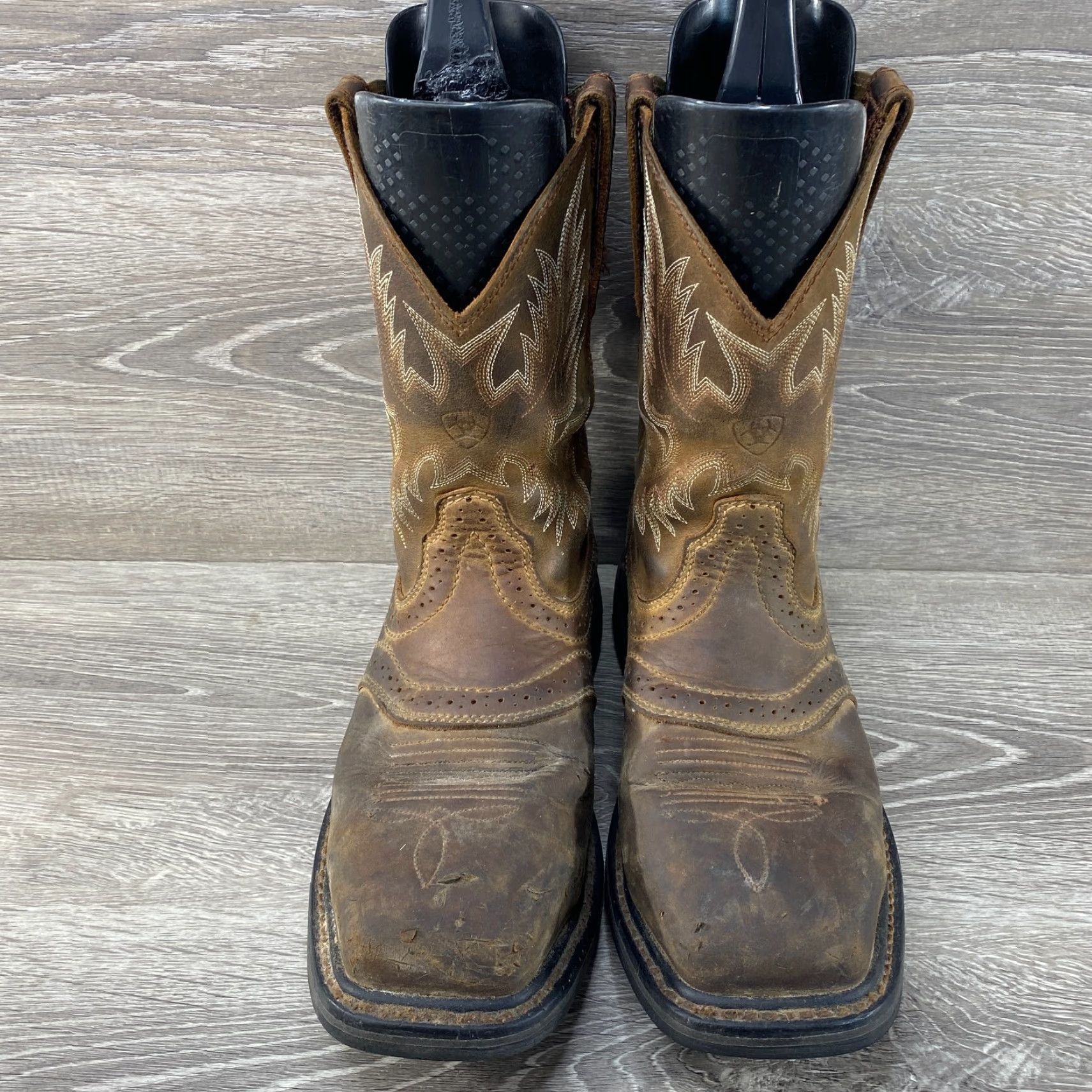 Ariat Ariat Work Steel Toe Mens 7 D Boots Cowboy Western Square Toe Brown Leather Shirt Men Size US 7 / EU 40 - 3 Thumbnail