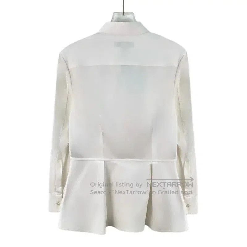 Burberry Burberry White Cotton Blend Long Sleeve Shirt. Size XS / US 0-2 / IT 36-38 - 2 Thumbnail