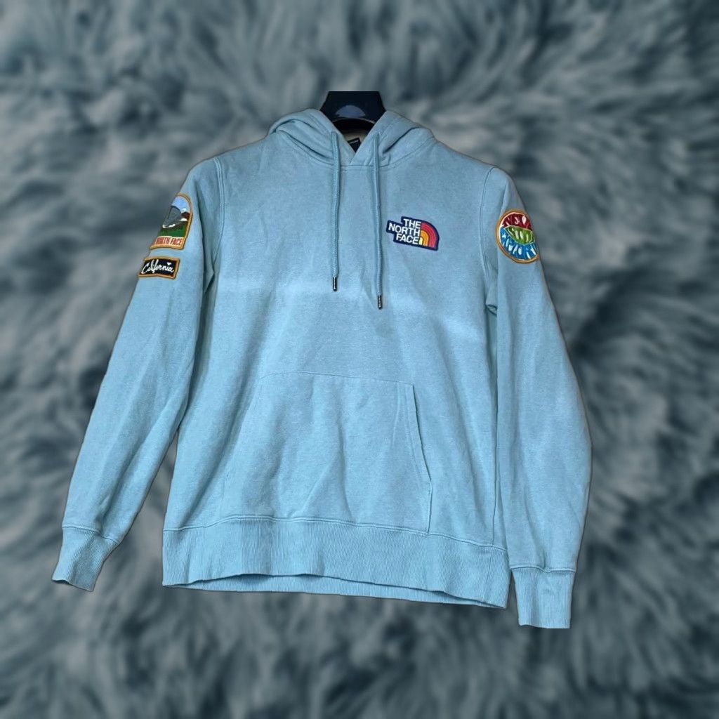 The North Face The North Face Hoodie California Womens S Sage Never Stop Exploring Patch Pics Unisex Adults Blue Pullover Small Size S / US 4 / IT 40 - 1 Thumbnail
