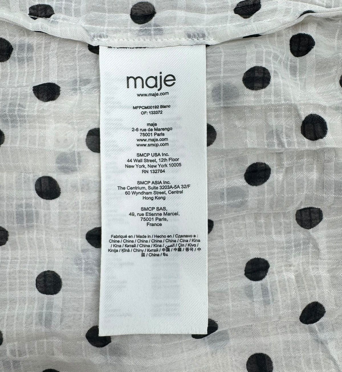 Maje Maje Polka Dot Peter Pan Collar Button Up Viscose Polyester Size S / US 4 / IT 40 - 13 Thumbnail