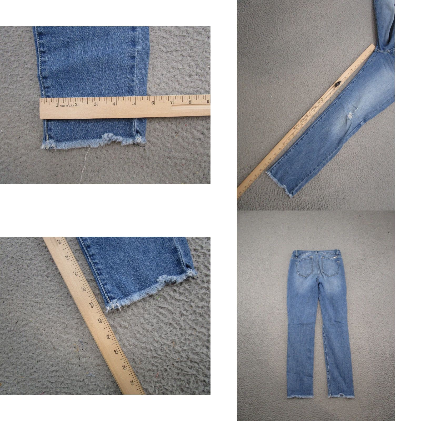 Vintage Kancan Women's Denim Skinny Jeans Size 28 Distressed Stretch Blue Raw Hem Regular Fit 5-Pocket Women Jeans Size 28" / US 6 / IT 42 - 8 Thumbnail