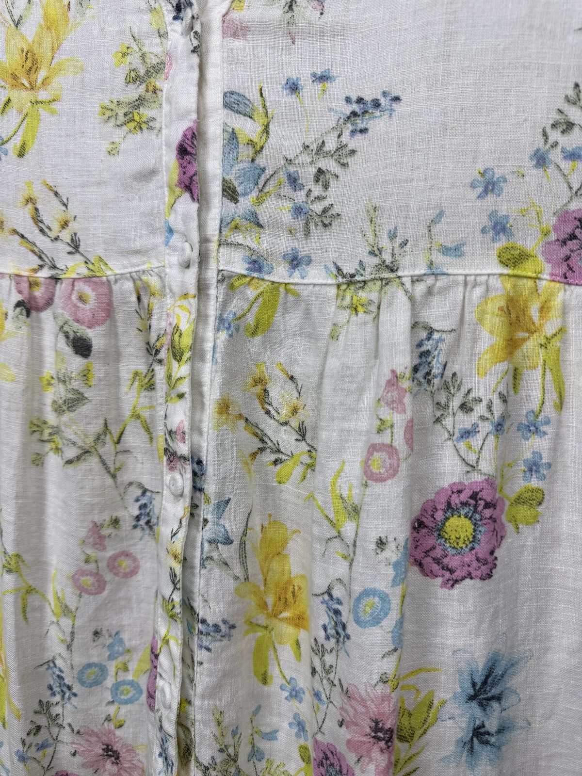 120% Lino 120% Lino Flax Linen floral flower pattern midi dress Size M / US 6-8 / IT 42-44 - 4 Thumbnail