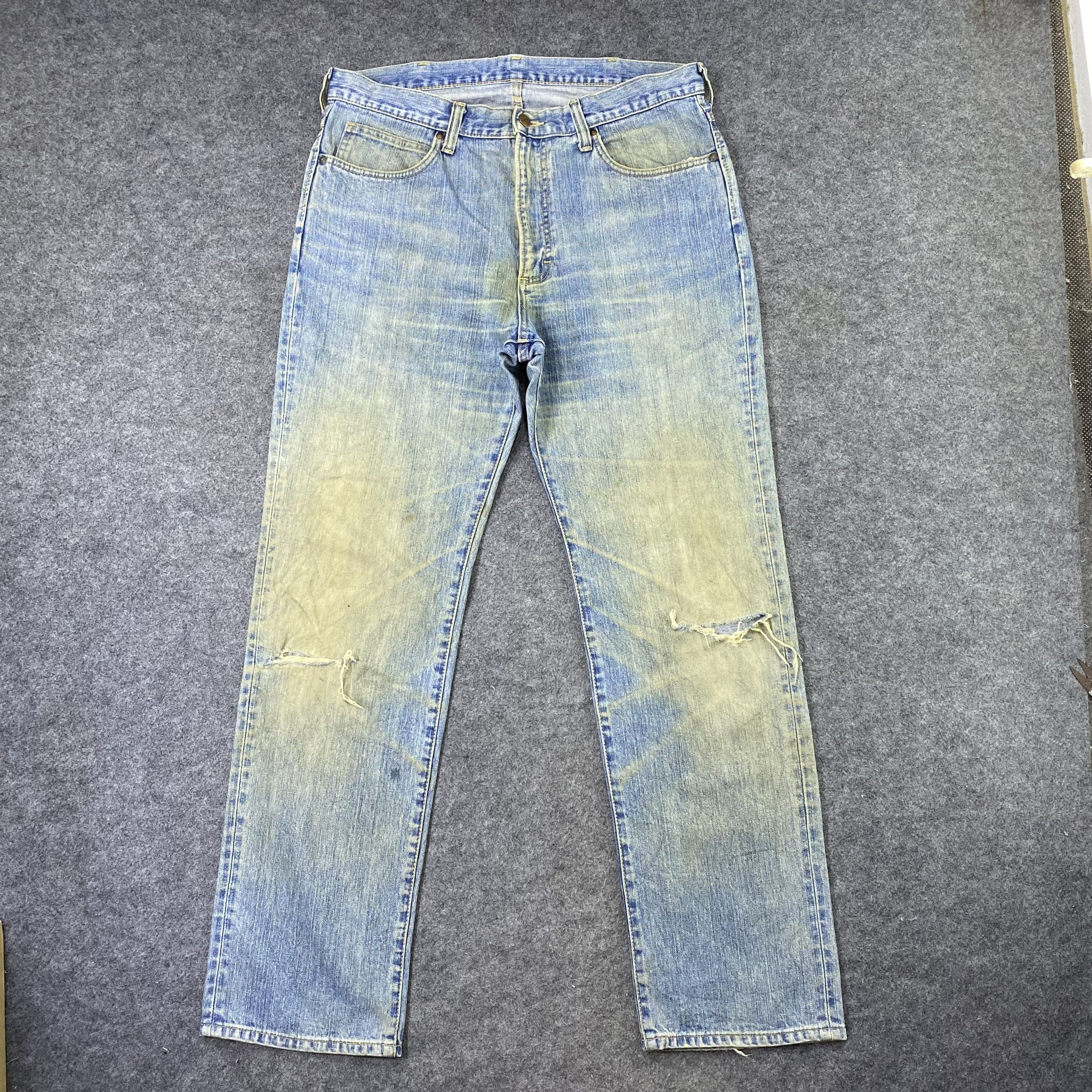 Jean × Vintage × Wrangler Vintage wrangler Distressed Blue Wash jeans-J1160 Size US 38 / EU 54 - 1 Thumbnail