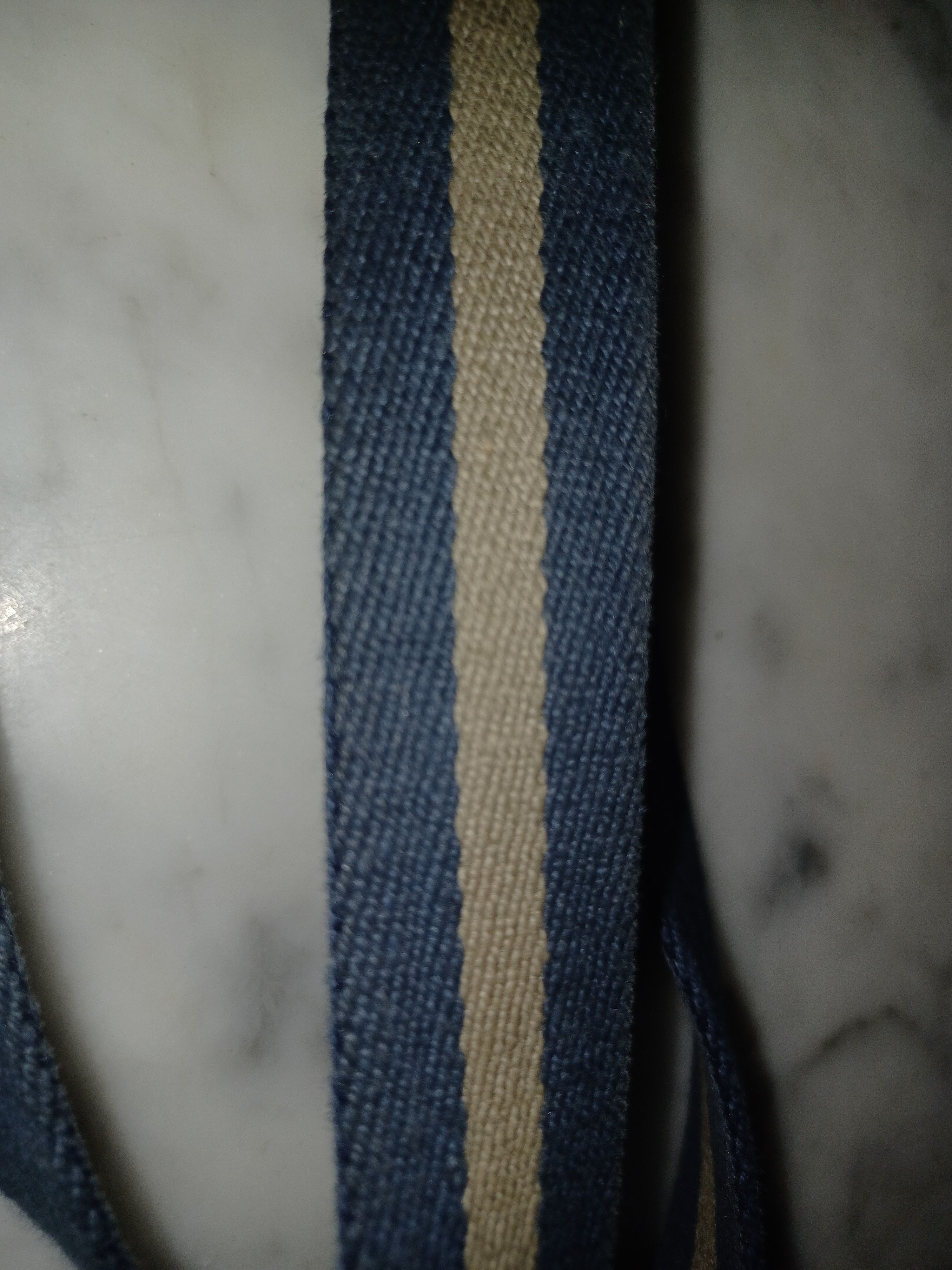 Other Belt Canvas & Faux Leather About 39" x 1" Blue Gray & Tan Size ONE SIZE - 2 Thumbnail