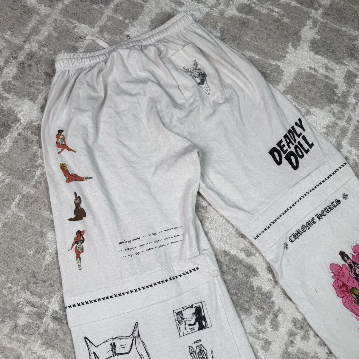 Chrome Hearts Deadly doll patchwork sweatpants Size US 34 / EU 50 - 15 Thumbnail
