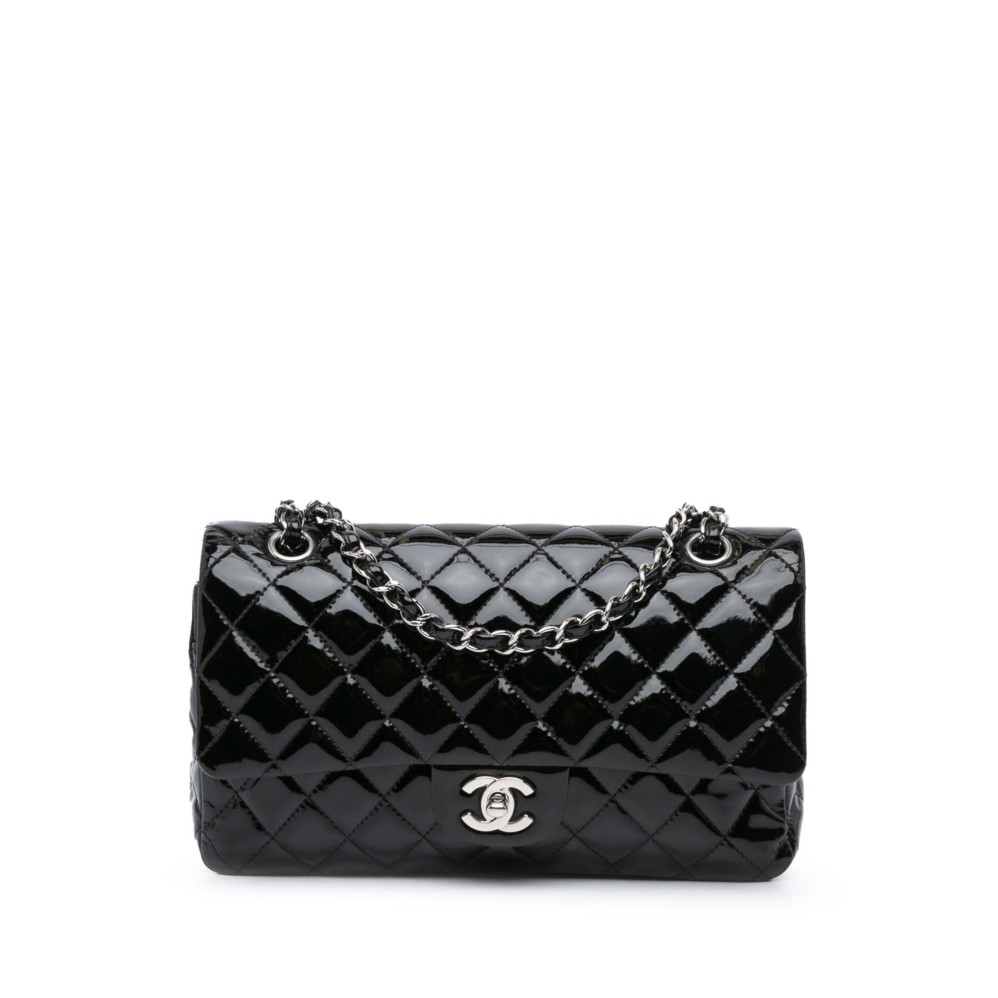 Chanel Chanel Medium Classic Patent Double Flap Black Size ONE SIZE - 1 Thumbnail