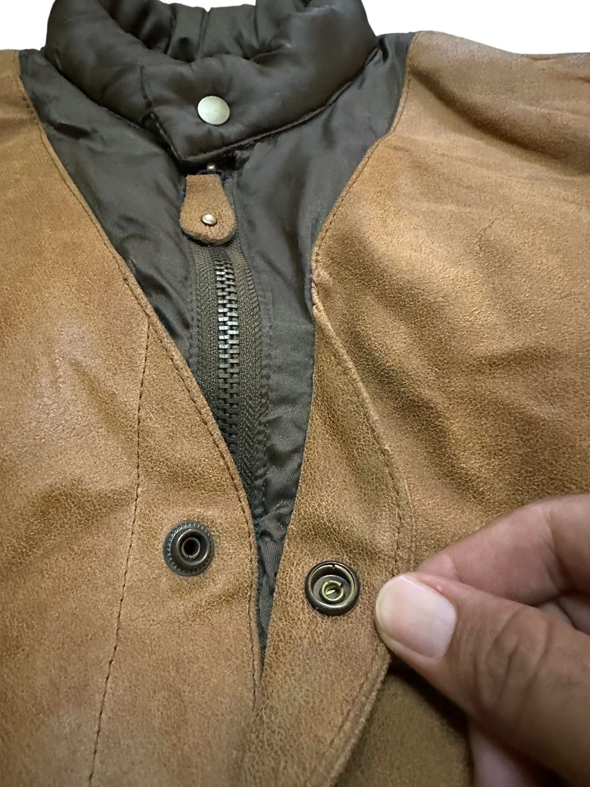 Genuine Leather Vintage Canon Street Suede Leather Cowhide Western Workwear Size 44R - 4 Thumbnail