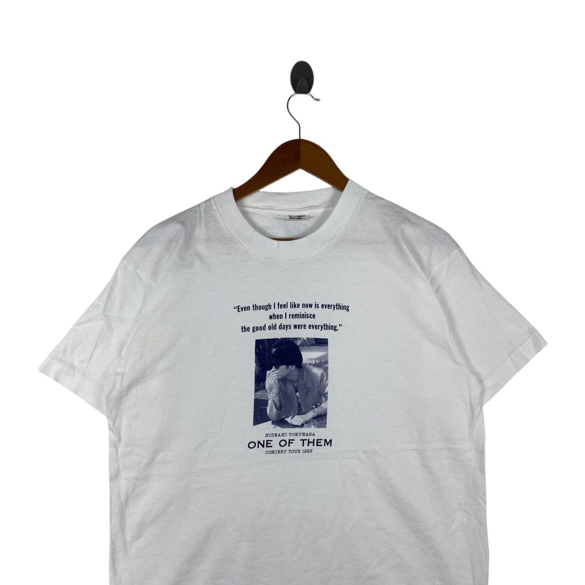 Vintage Vintage 1993 HIDEAKI TOKUNAGA Japan Solo Singer Tour Tee Size L / US 10 / IT 46 - 2 Thumbnail
