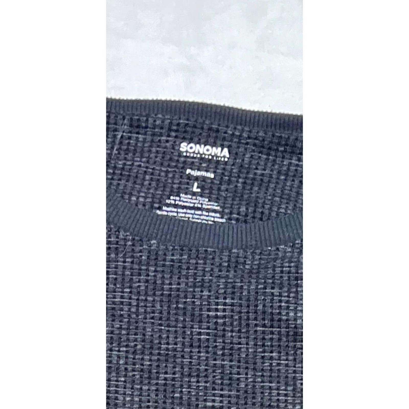 Vintage Sonoma Men Pajama Top | Size L | Navy Long Sleeve Crew Neck Pullover Solid Blended Fabric Polyester Spandex Regular Size US L / EU 52-54 / 3 - 5 Thumbnail