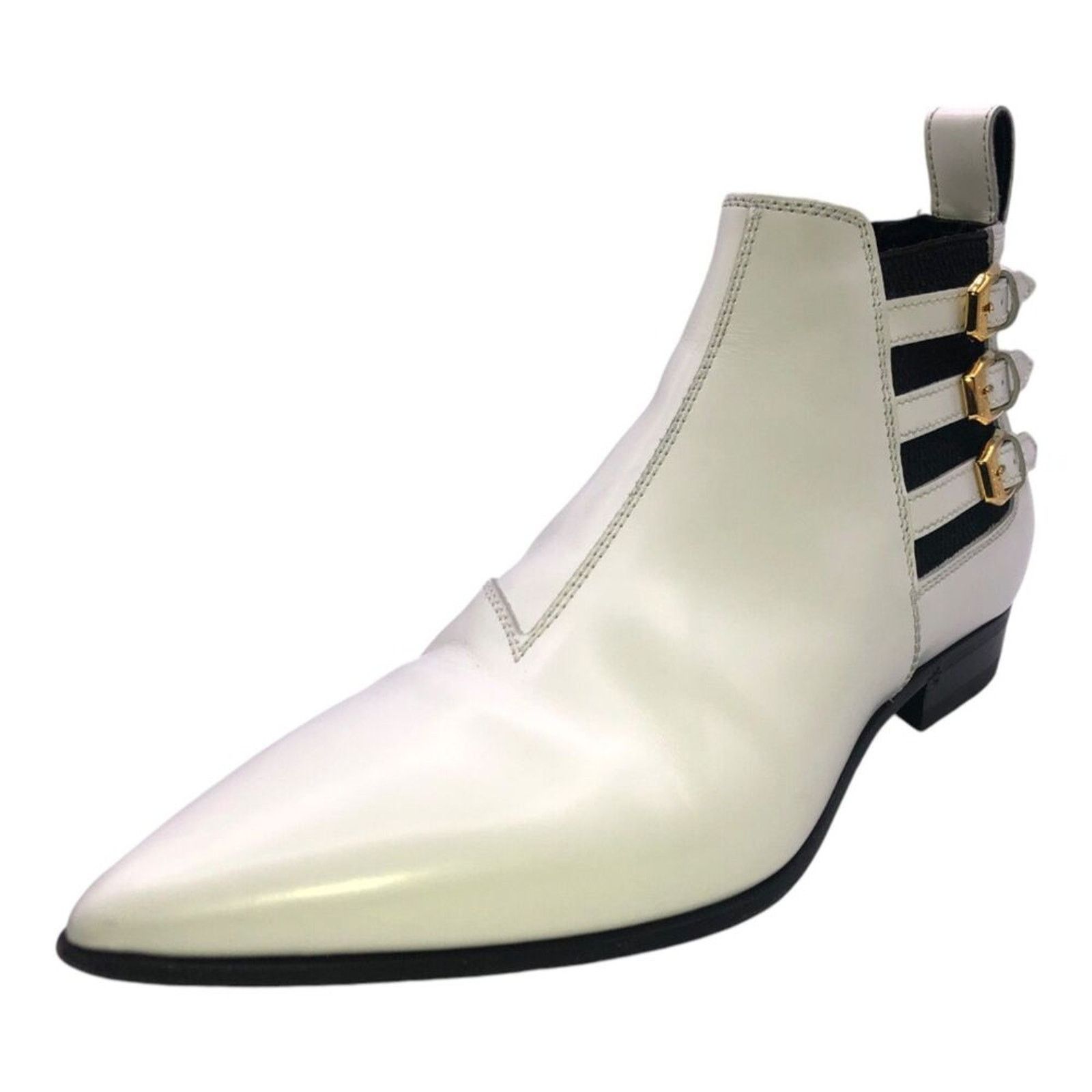 Gucci GUCCI Cordovan Lux Leather ankle boots in Great White 36 Size US 6 / IT 36 - 5 Thumbnail