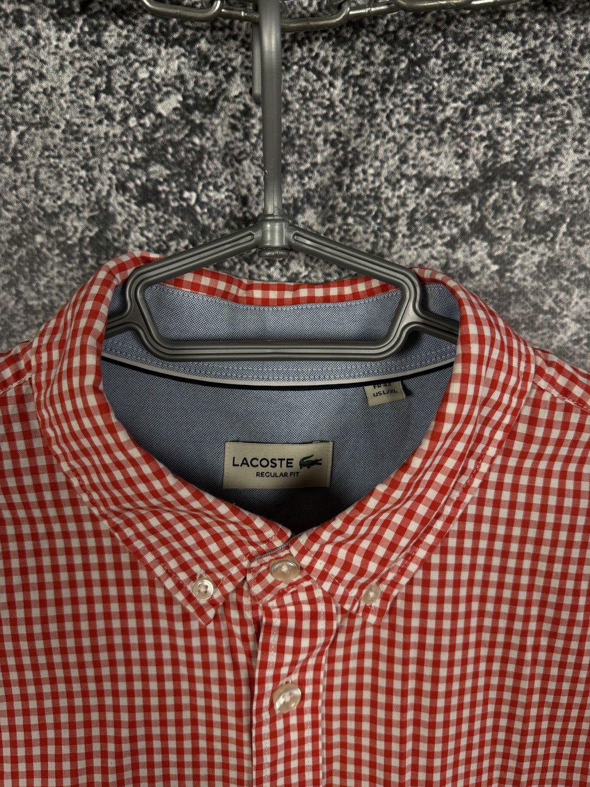 Lacoste Men’s Lacoste Short Sleeve Plaid Shirt Button Up Regular Fit Size US L / EU 52-54 / 3 - 7 Thumbnail