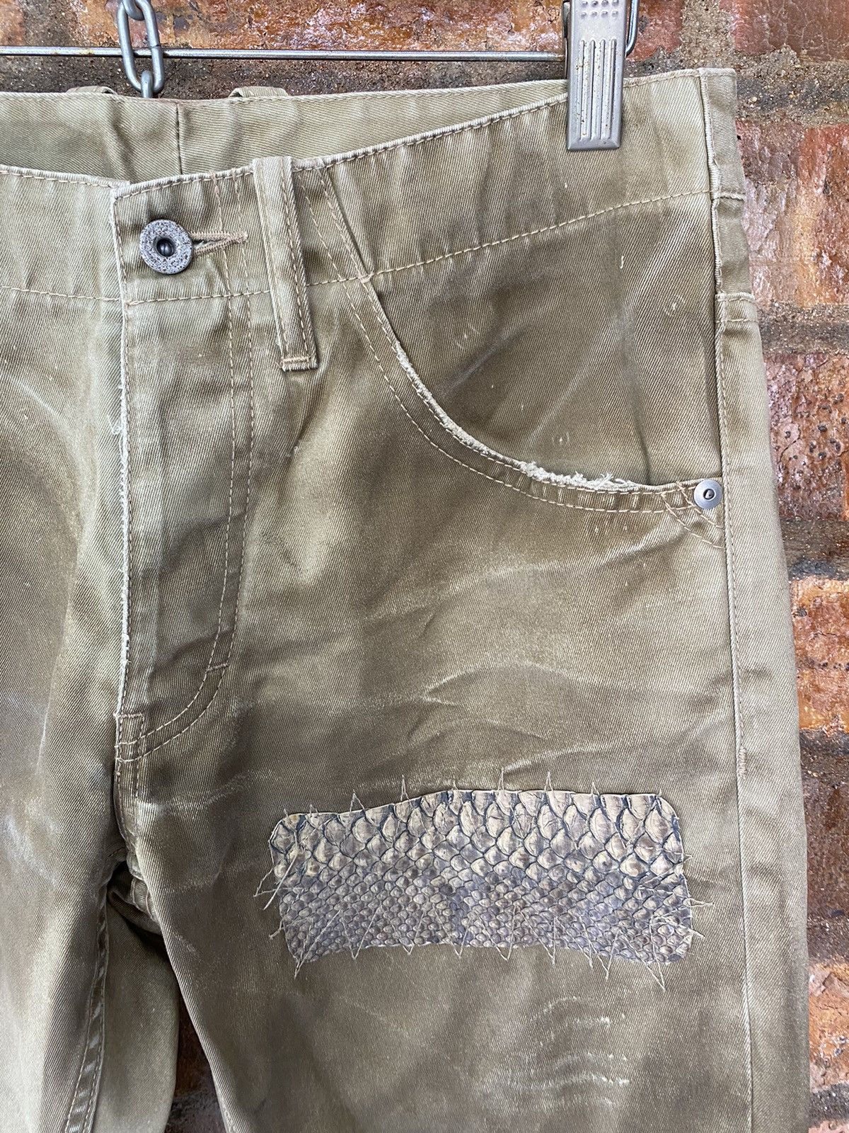 Isamu Katayama Backlash Isamu Katayama Backlash Rusty Leather trim Flare Pants Size US 29 - 6 Thumbnail
