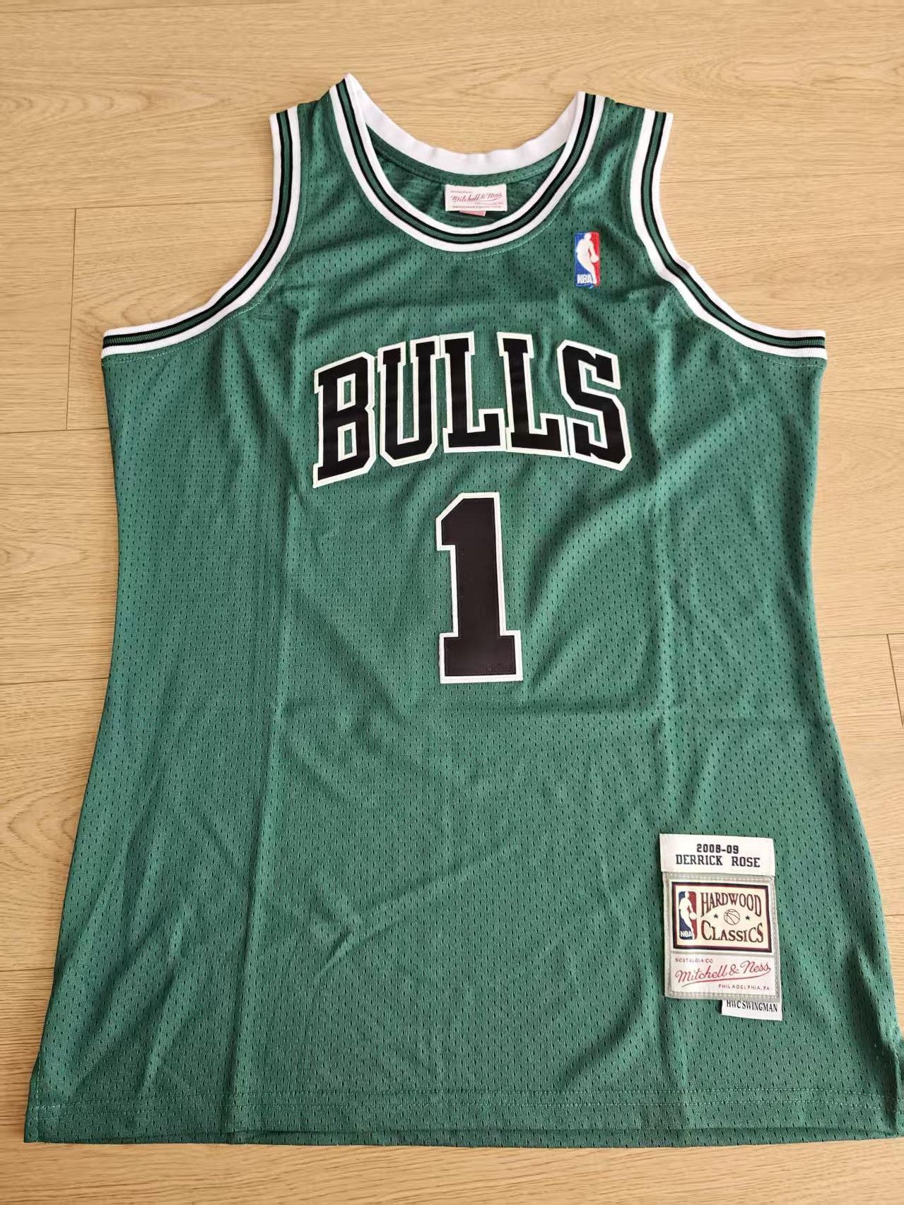 NBA 2008 2009 Bulls #1 Derrick Rose Jersey Green Size US XL / EU 56 / 4 - 1 Thumbnail