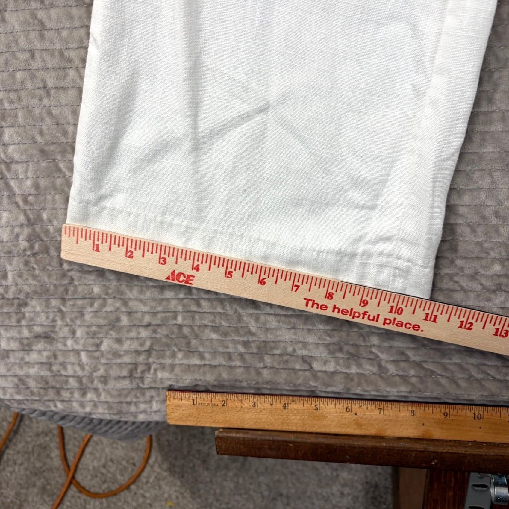 Anthropologie Elevenses The Brighton White Linen Wide-Leg Sailor Pants Womens 10 Size 24" / US 00 / IT 34 - 3 Thumbnail