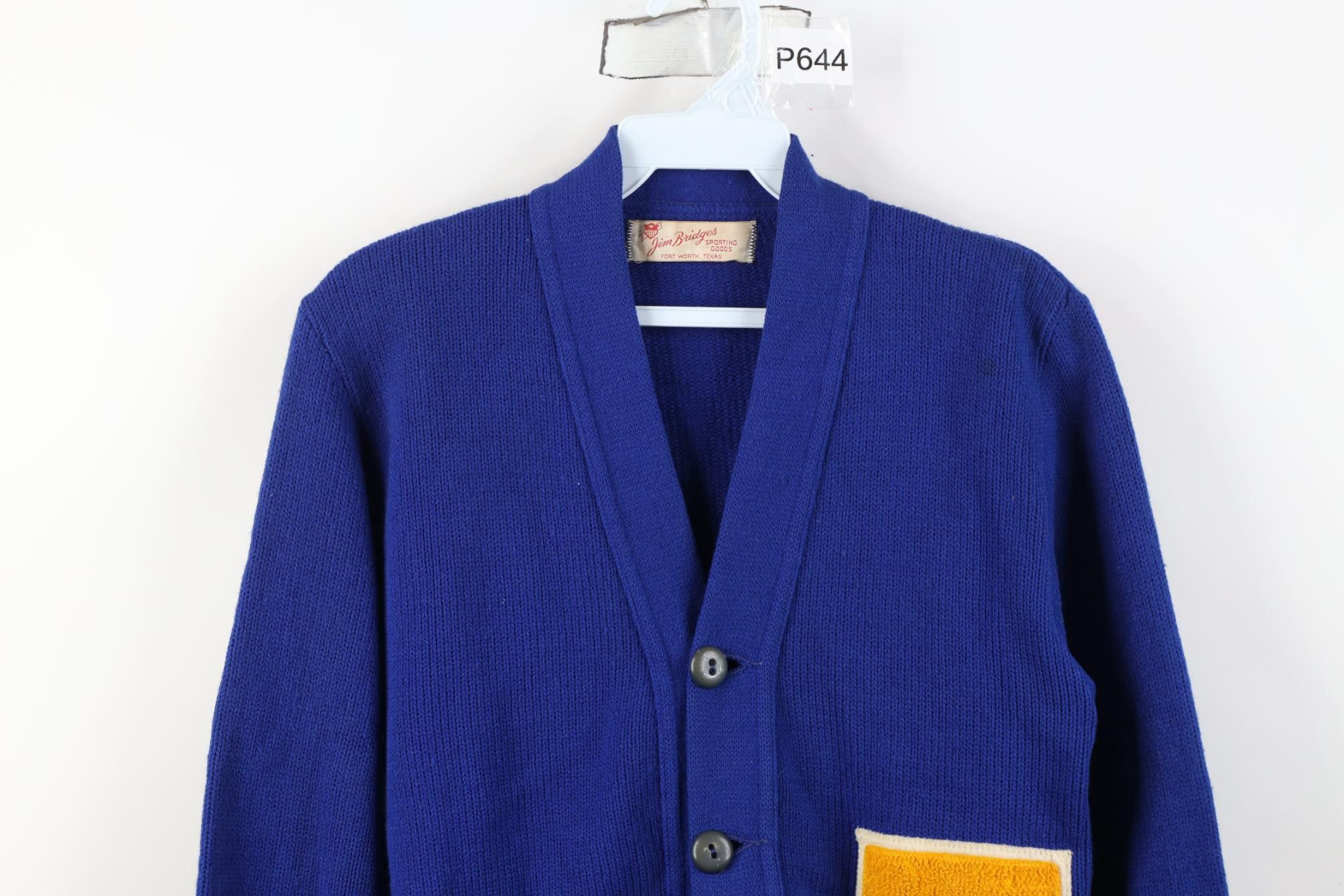 Vintage Vintage 50s 60s Knit Varsity Lettermen Cardigan Sweater USA Size US L / EU 52-54 / 3 - 2 Thumbnail