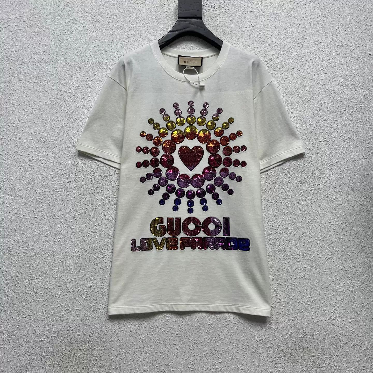Gucci Gucci Sequin Heart Short Sleeve T-Shirt M Size M / US 6-8 / IT 42-44 - 1 Thumbnail