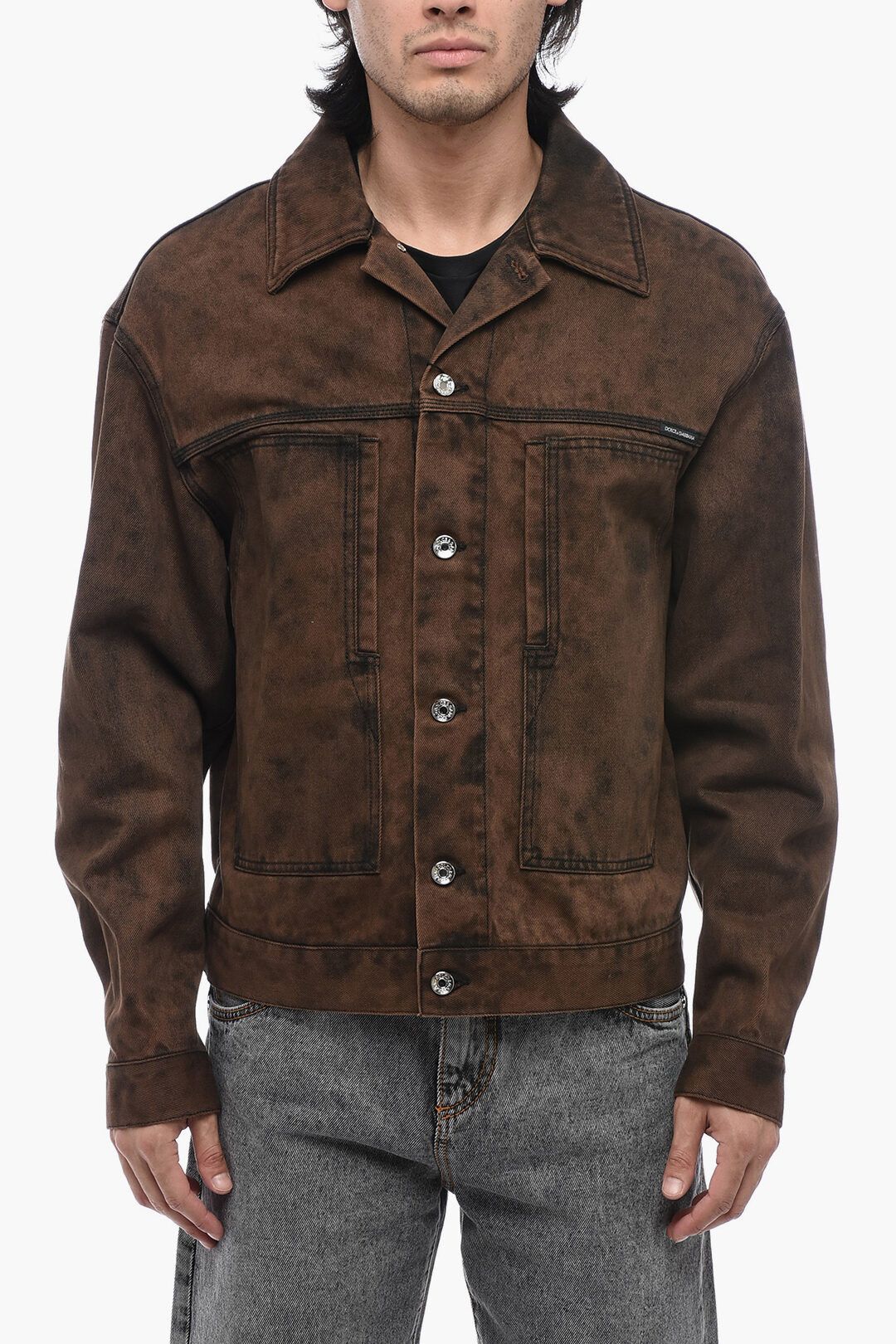 Dolce & Gabbana o1y0125 Denim Jacket in Brown Size US M / EU 48-50 / 2 - 1 Thumbnail