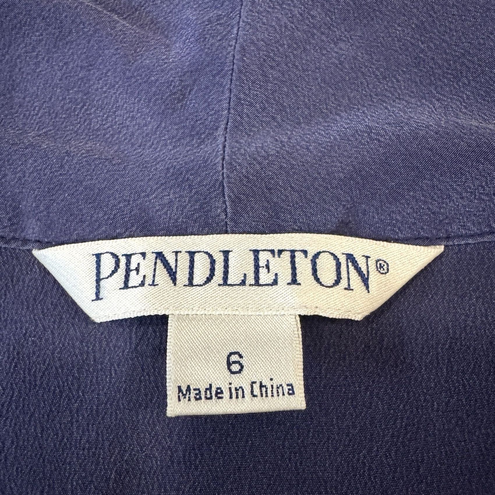 Pendleton Pendleton Silk Sleeveless Blouse Navy Blue Tie Neck Button-Up Collared Women 6 Classic Size M / US 6-8 / IT 42-44 - 5 Thumbnail