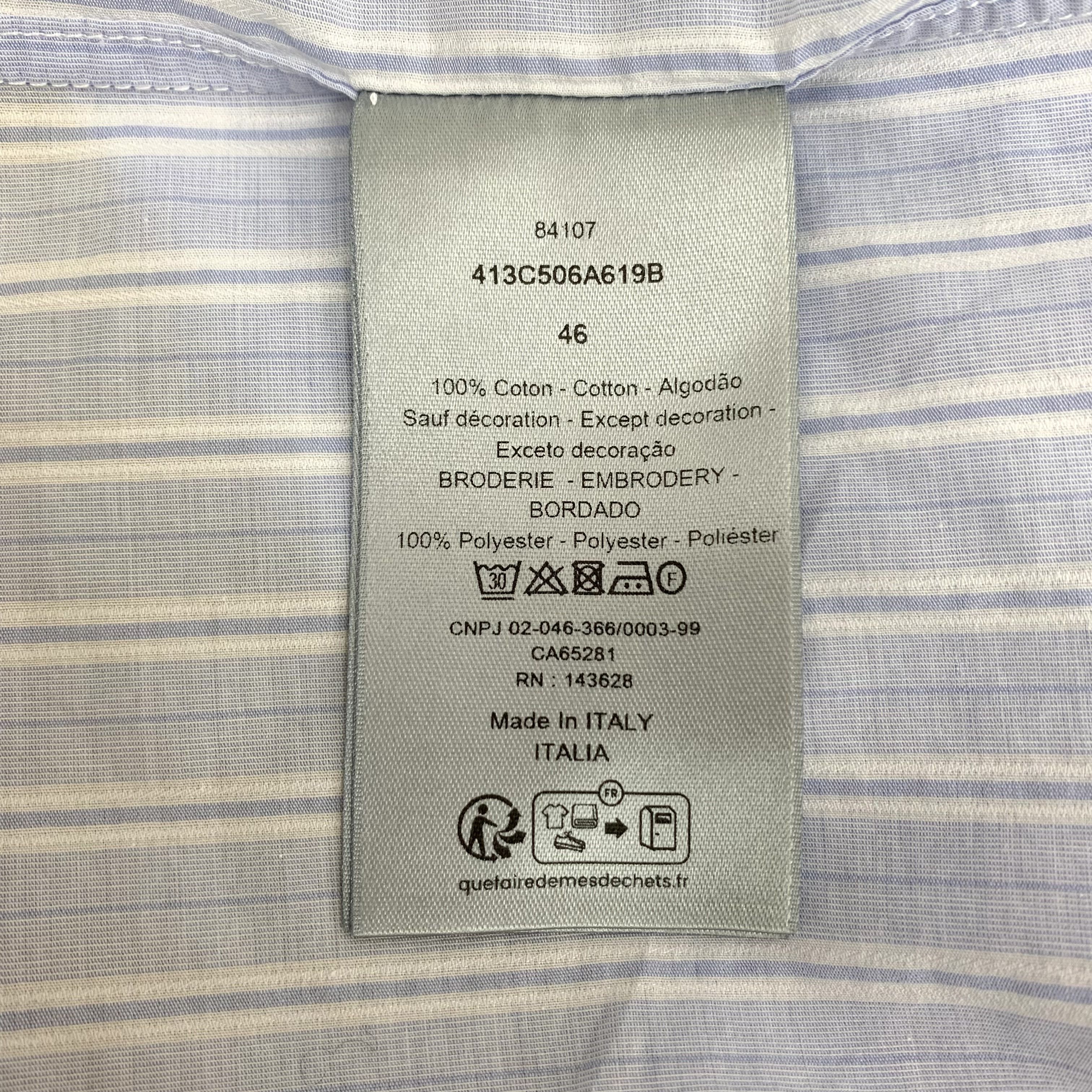 Dior Dior Light Blue Striped Half-Zip Polo Tee (Size 46) Size US S / EU 44-46 / 1 - 2 Thumbnail