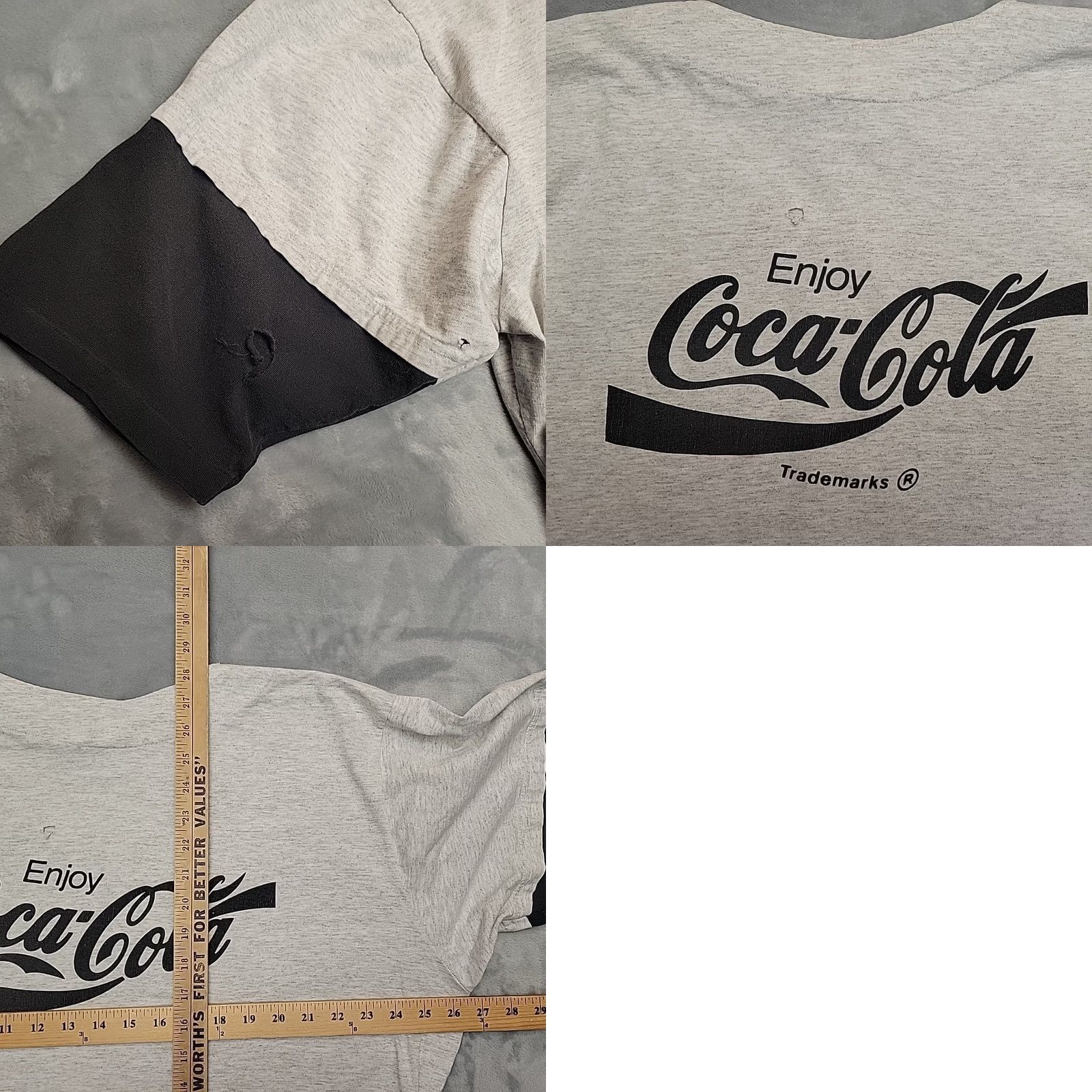 Vintage VTG Coca Cola Baseball Jersey Shirt Men XL Gray Made In USA Promo Streetwear 90s Size US XL / EU 56 / 4 - 9 Thumbnail