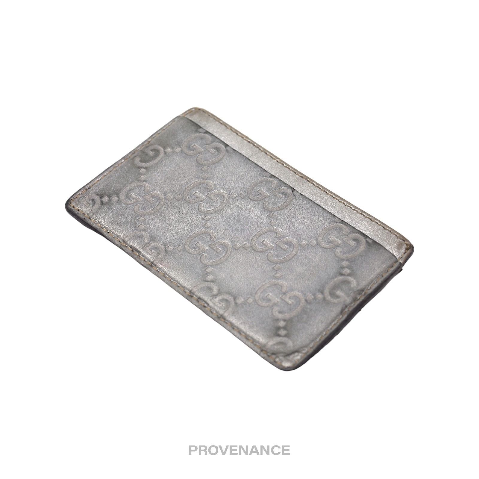 Gucci 🔴 Gucci Card Holder - Metallic GG Guccissima Leather Size ONE SIZE - 4 Thumbnail