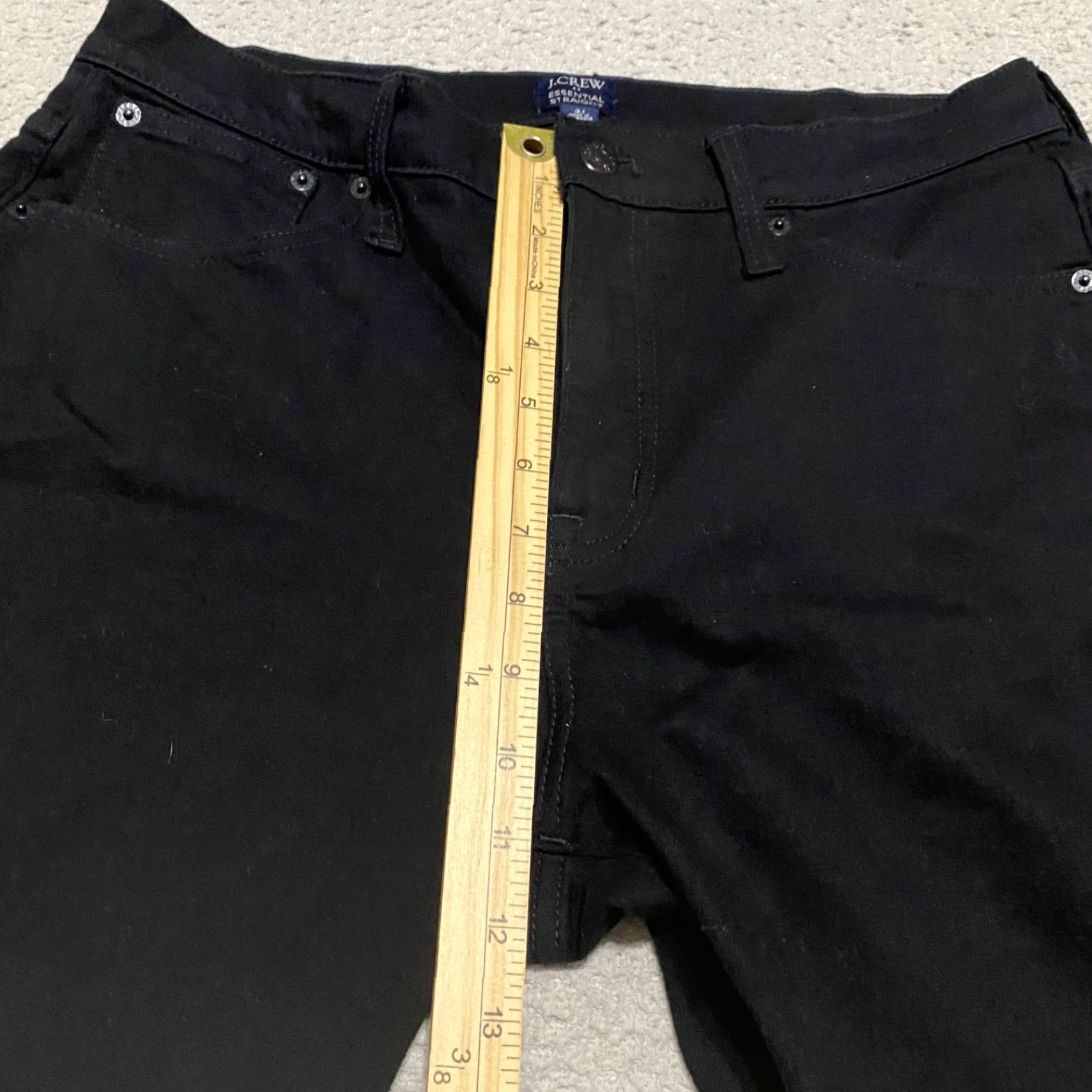 J.Crew J.CREW Jeans Womens 31 Black Denim Dark Wash Straight Rise High 5-Pocket Regular Size 31 Womens Fashion Jeans Size 24" / US 00 / IT 34 - 7 Thumbnail
