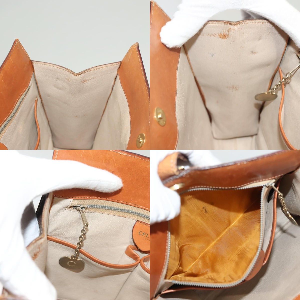 Celine CELINE Macadam Canvas Shoulder Bag Pvc Leather Brown Gold Size ONE SIZE - 12 Thumbnail