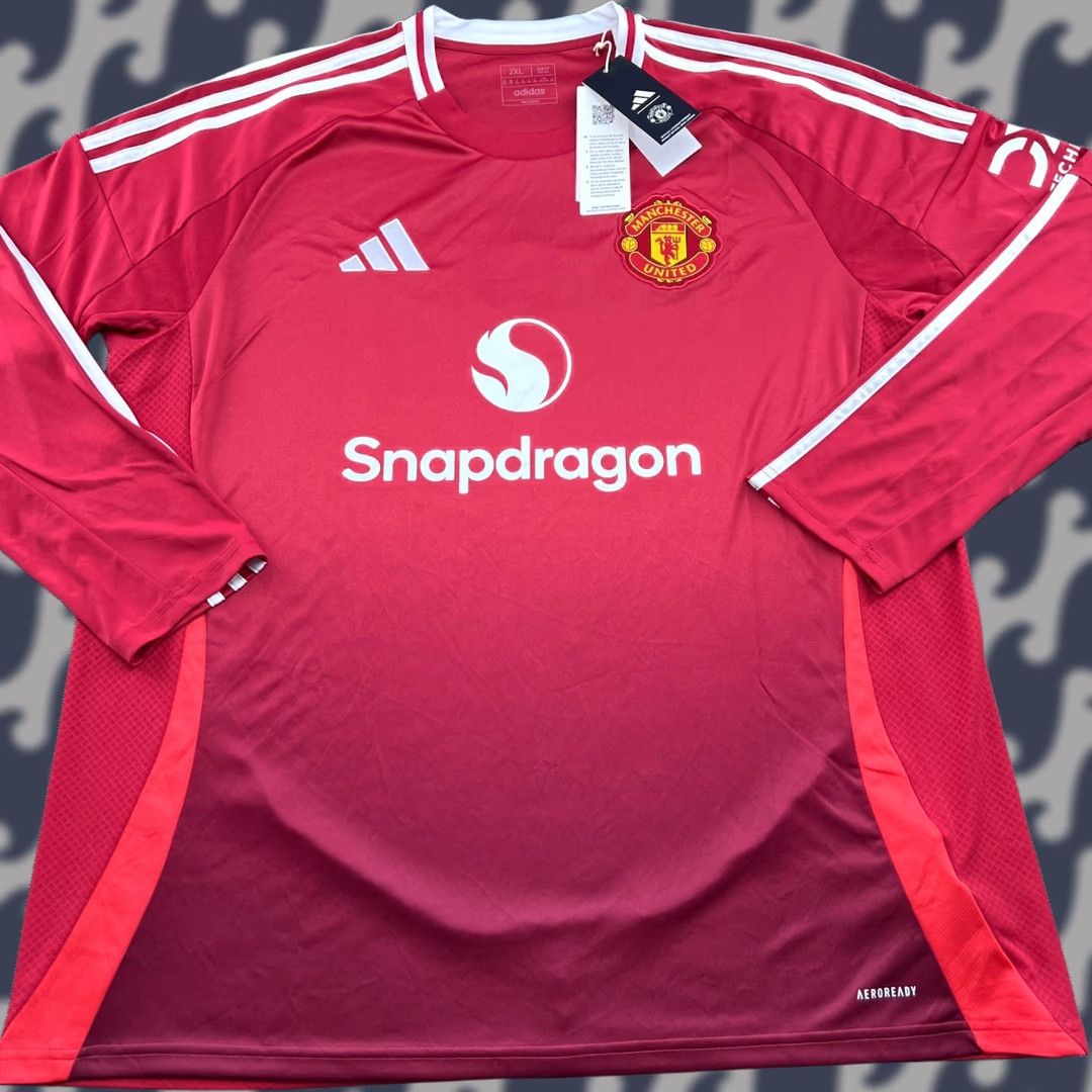 Adidas Manchester United adidas 2XL Home Football Jersey Mens Long Sleeve Red Shirt Size US XXL / EU 58 / 5 - 1 Thumbnail